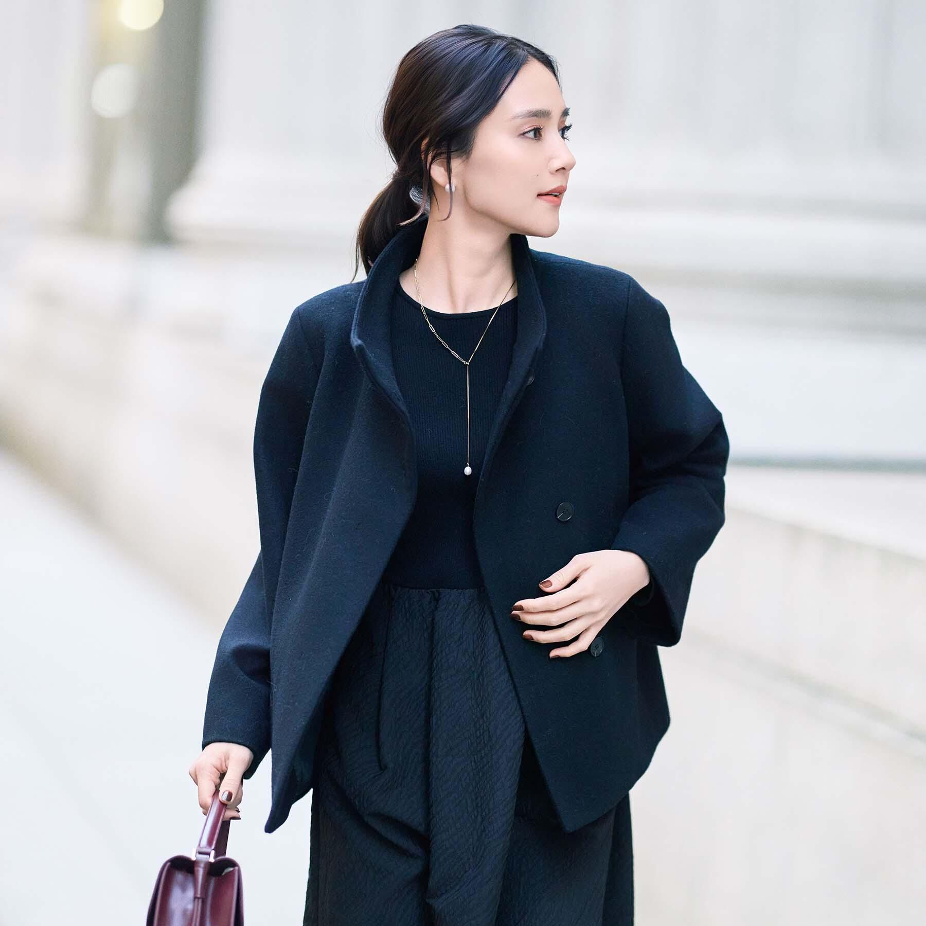 UNTITLED「【着回しが効く／オンオフアウター】ウールショートコート」|その他|ブラック(019)