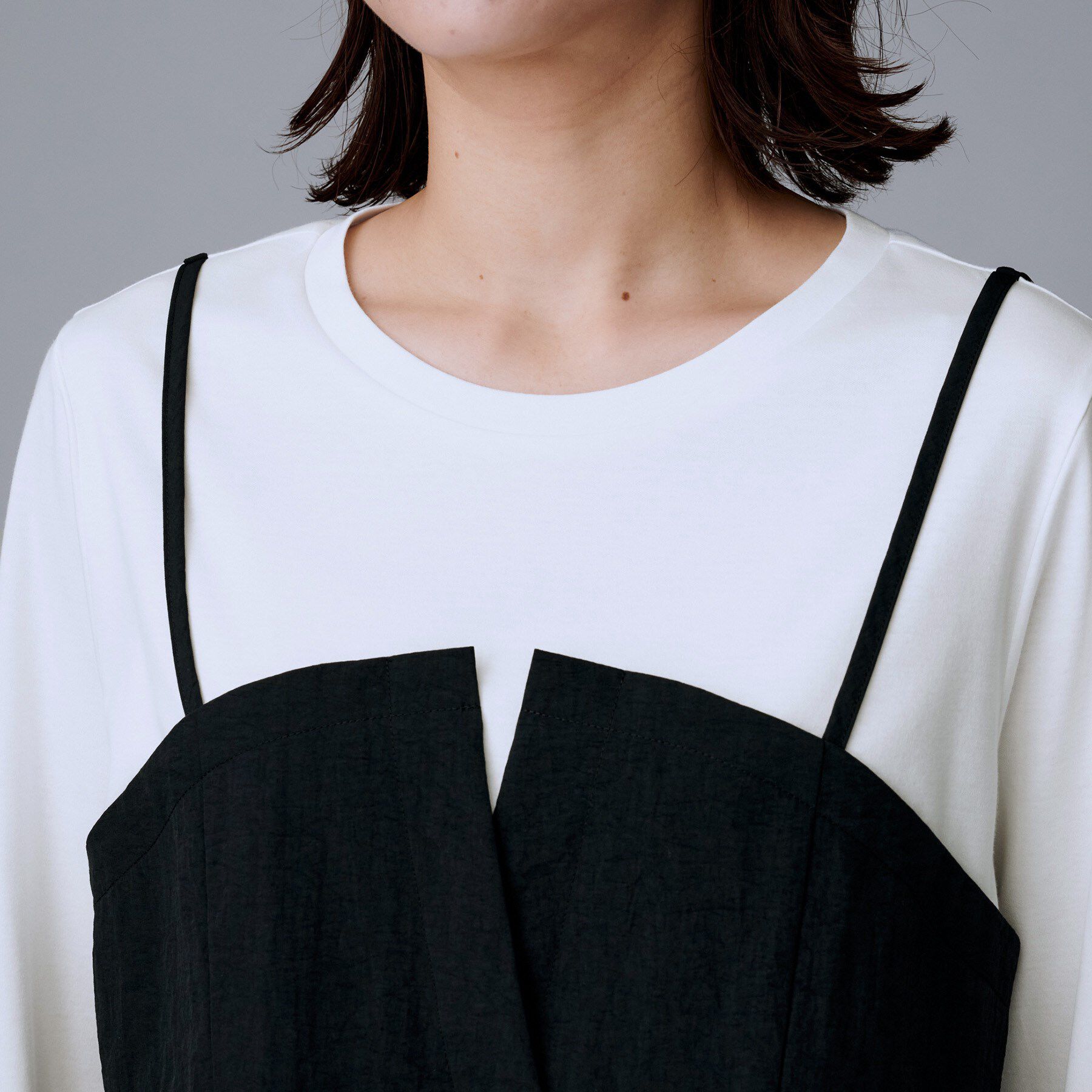 UNTITLED「【洗える/ゆったりシルエット】ビスチェドッキング　プルオーバー」|Tシャツ・カットソー|