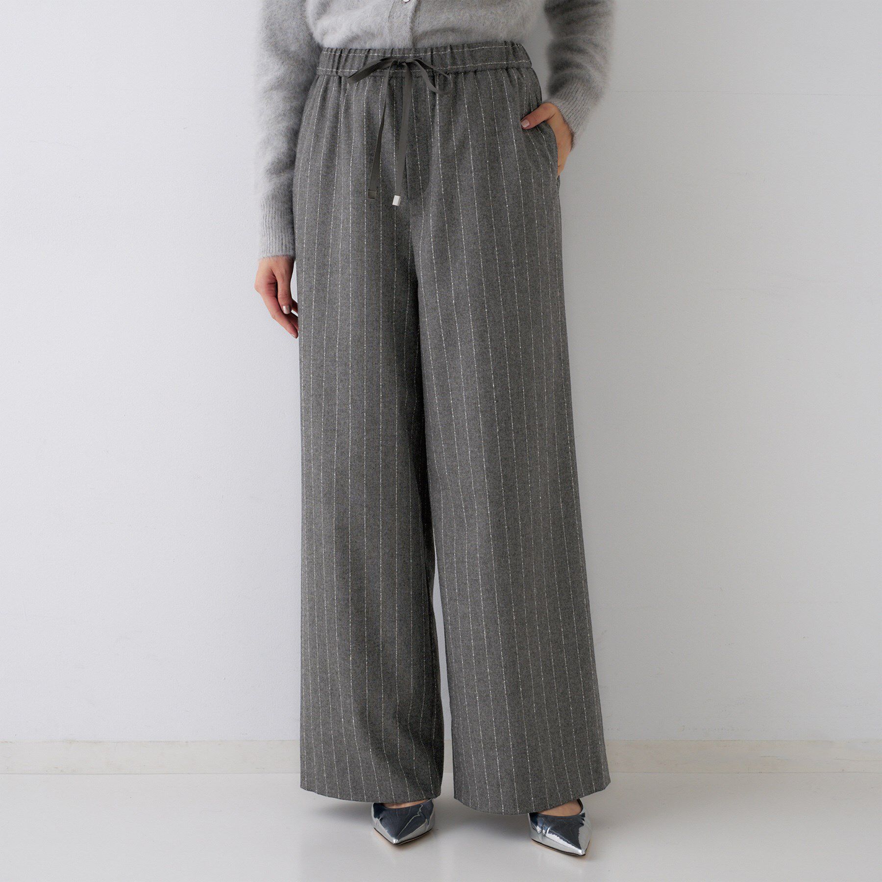 UNTITLED「【きれいめリラクシー/ウエストゴム】ウールサキソニー ワイドパンツ」|その他|