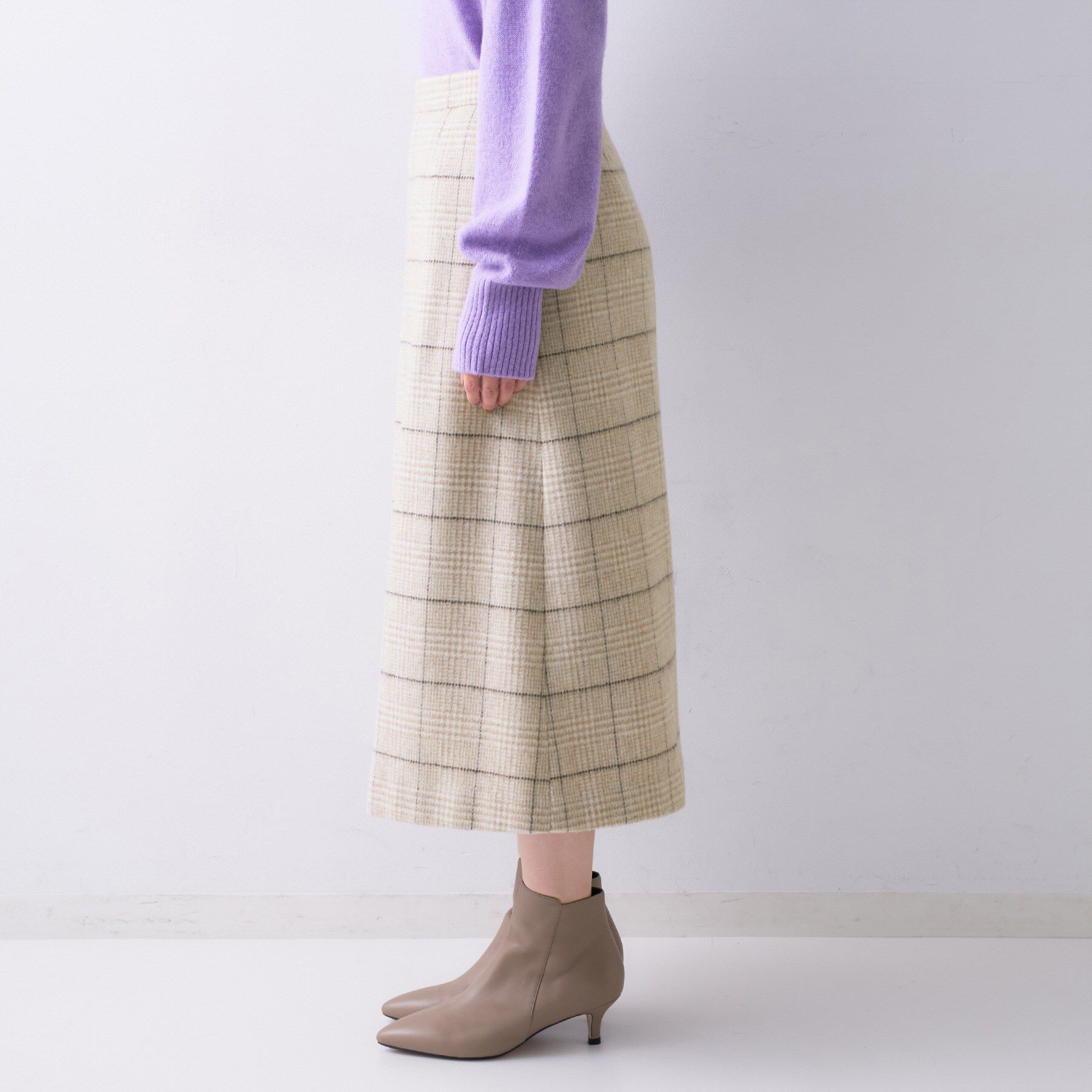 UNTITLED「【ふんわり/タイト見え】グレンチェックスカート」|スカート|