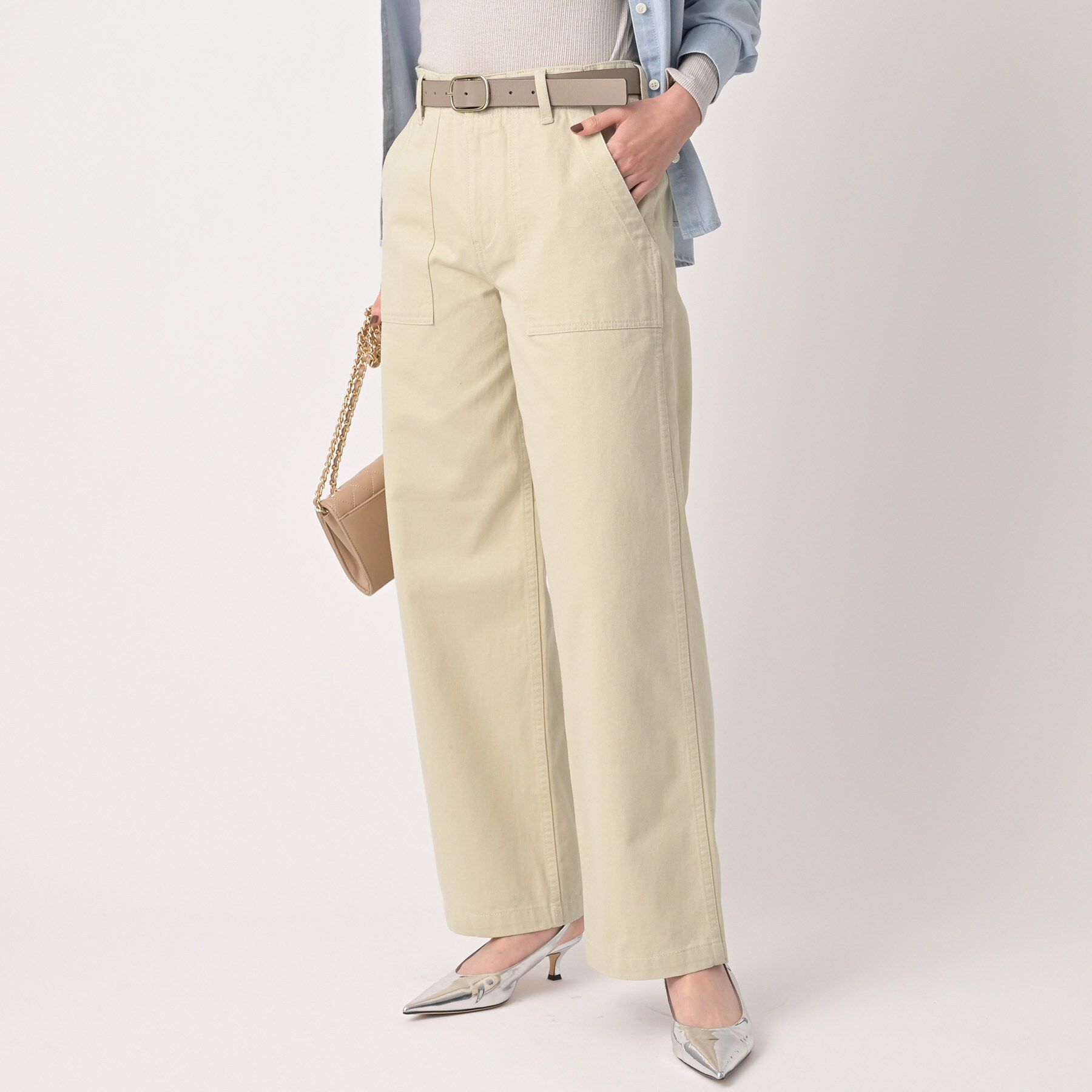 UNTITLED「【コットン100/洗える】サテンベイカーパンツ」|その他|