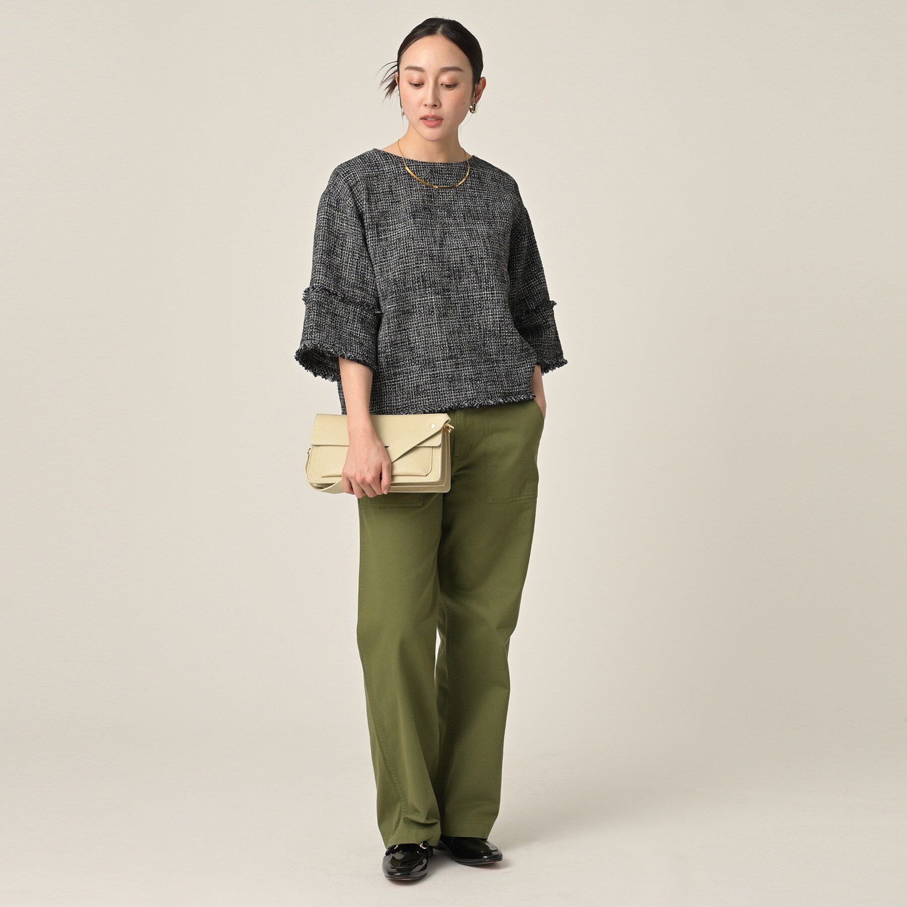 UNTITLED「【洗える】ツイードドルマンブラウス」|シャツ・ブラウス|