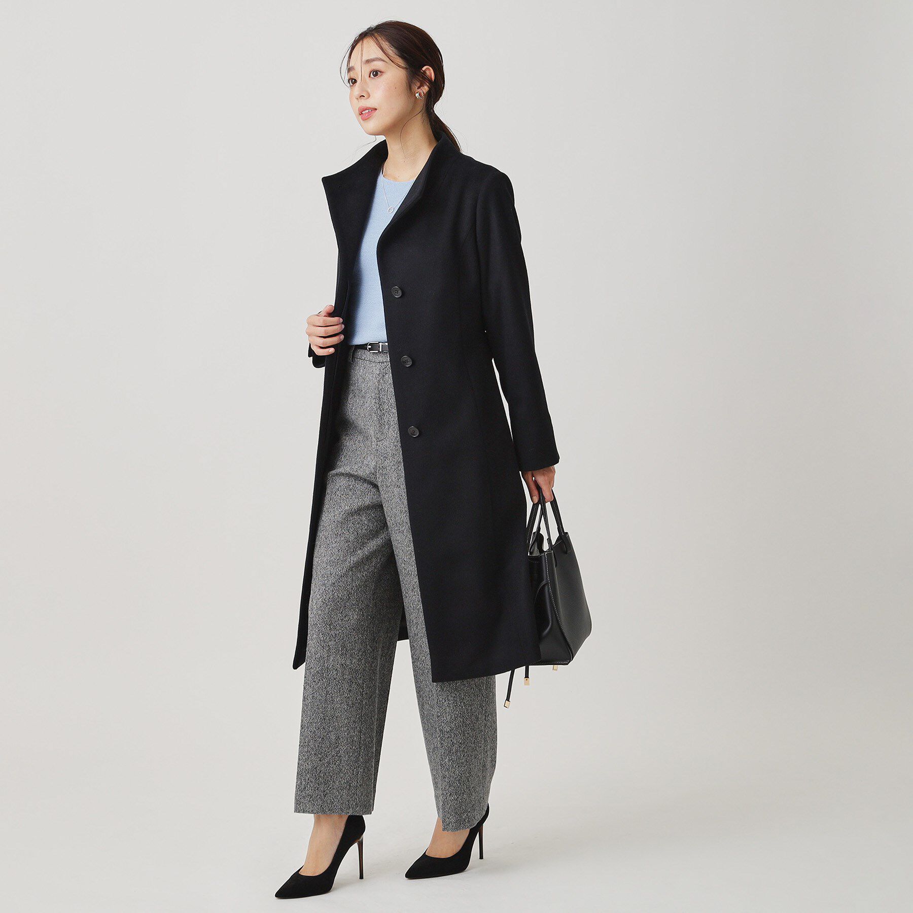 COUP DE CHANCE「【カシミヤ混／日本製】Iラインスタンドウィングカラーコート」|その他|