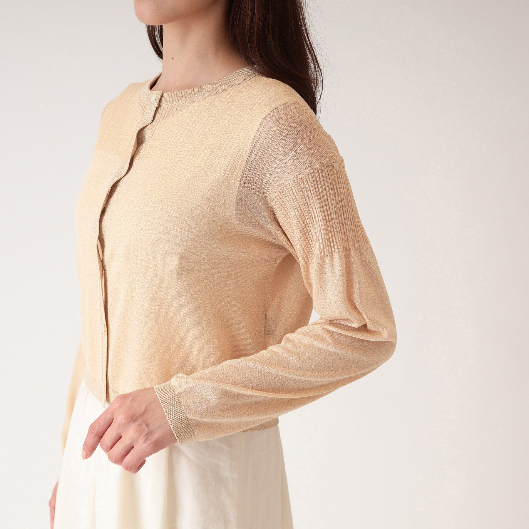 COUP DE CHANCE「【洗える／シアー感】ラメ混ニットカーディガン」|カーディガン|