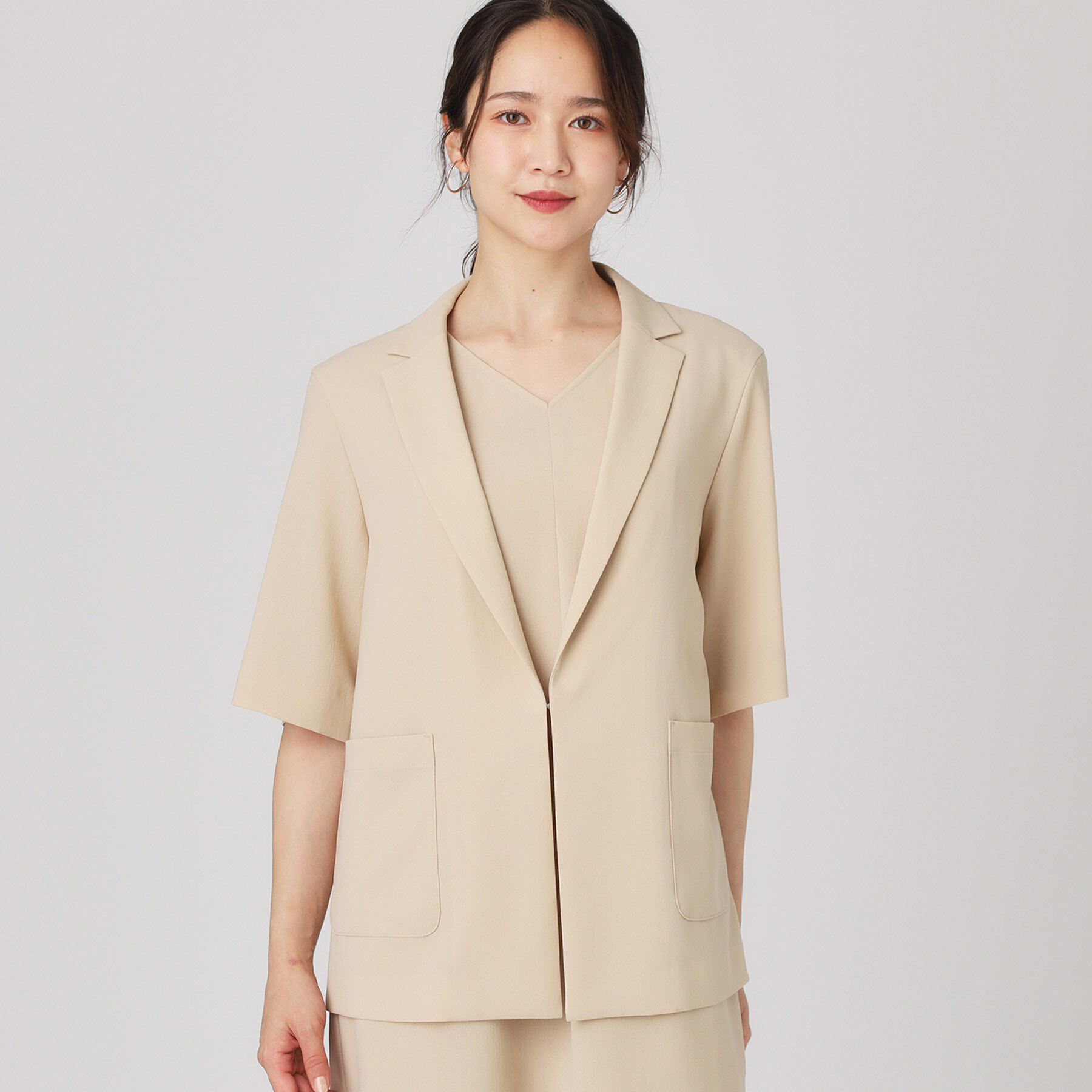 COUP DE CHANCE「【手洗い可／日本製】五分袖ジャケット」|テーラードジャケット|