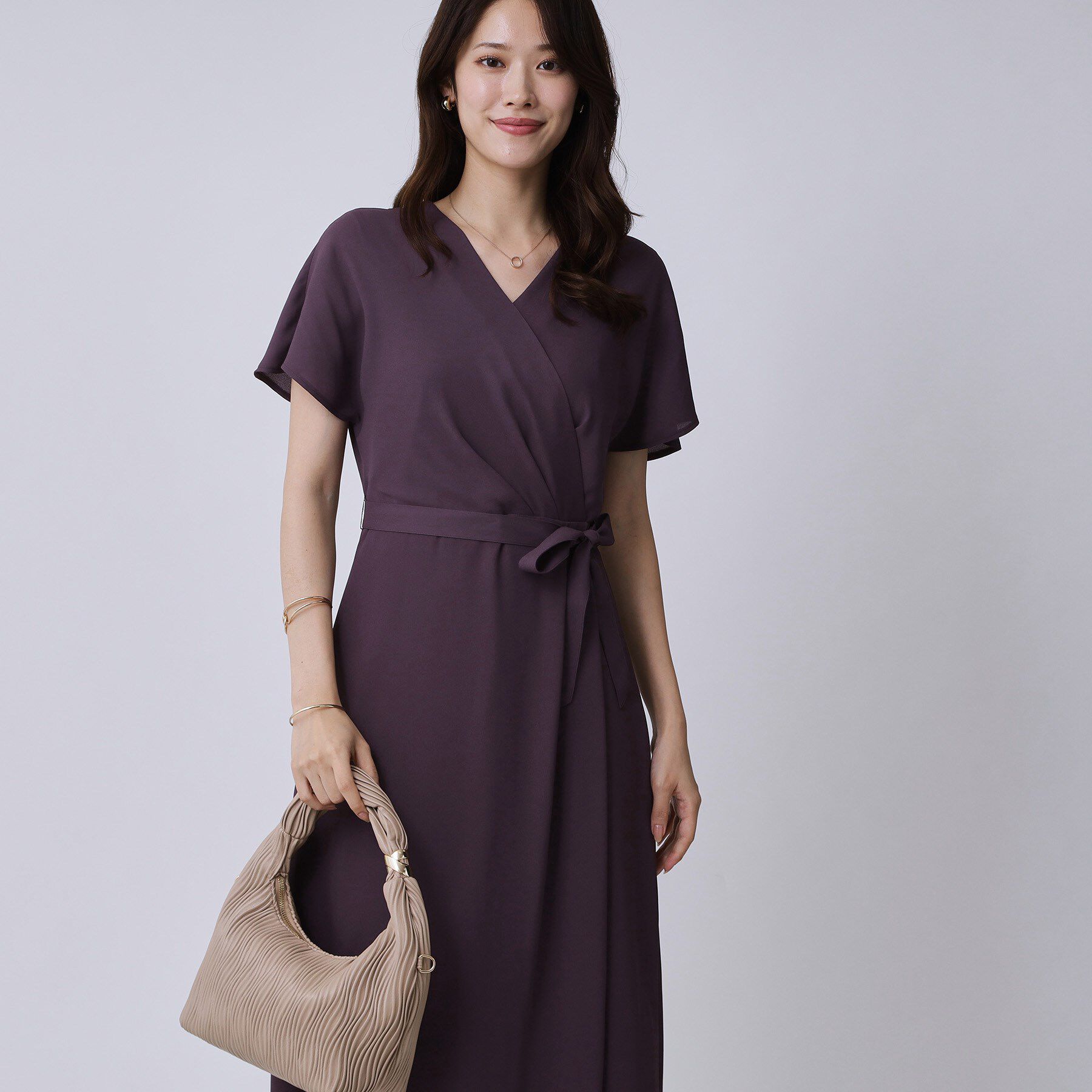 COUP DE CHANCE「【手洗い可／日本製】カシュクール風ワンピース」|ワンピース|