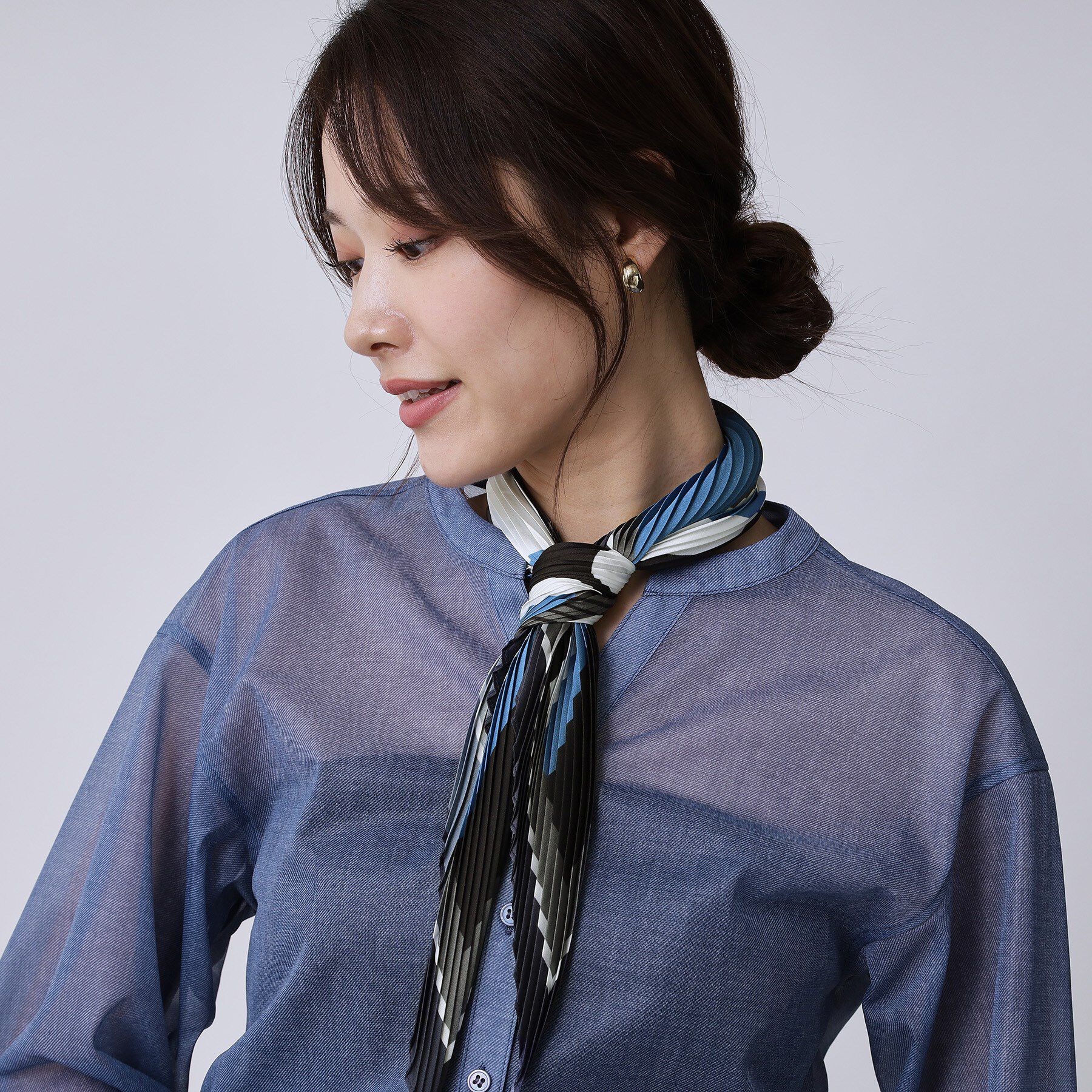 COUP DE CHANCE「ジオメトリックプリーツ／ミニスカーフ」|バンダナ・スカーフ|