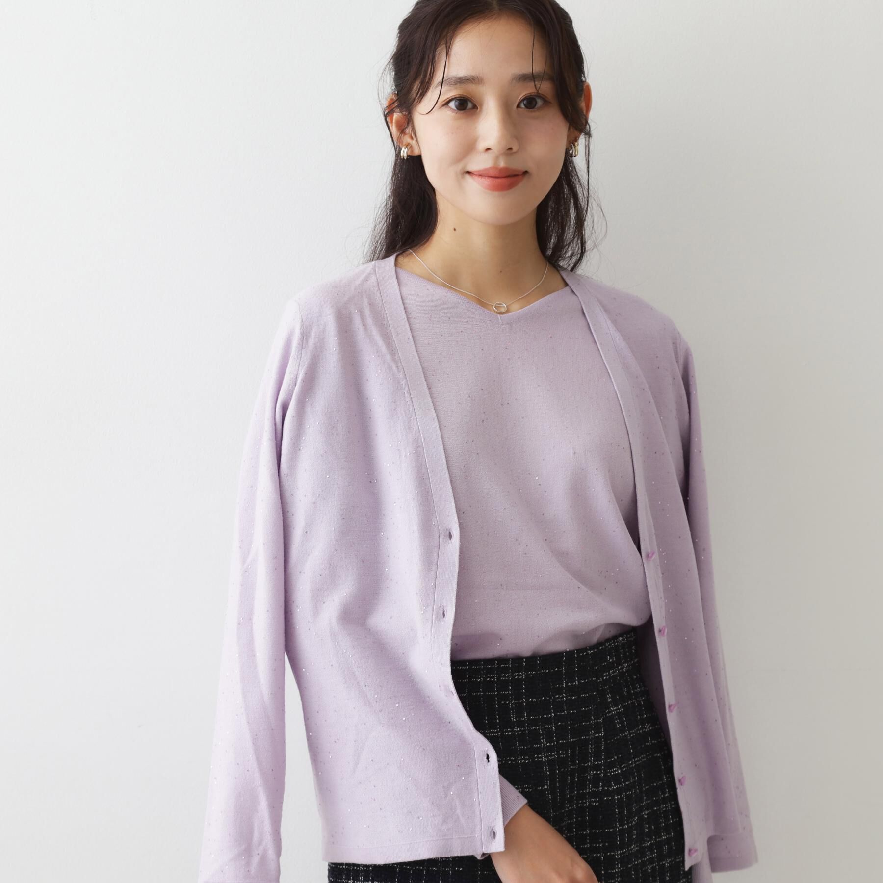 COUP DE CHANCE「【手洗い可】スパンコール入ニットカーディガン」|カーディガン|