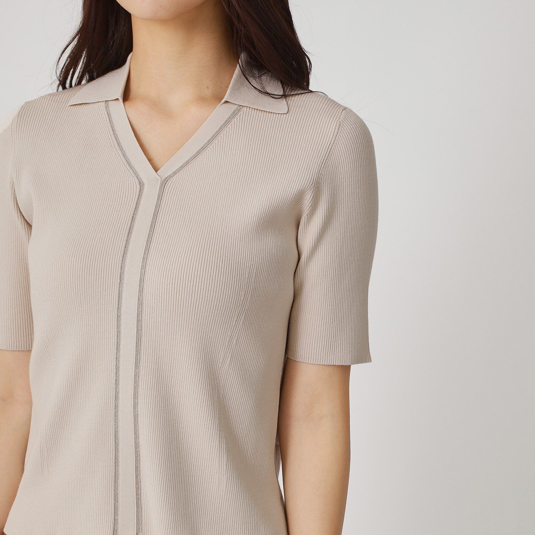 COUP DE CHANCE「【手洗い可】衿付きニットトップス」|ニット・セーター|