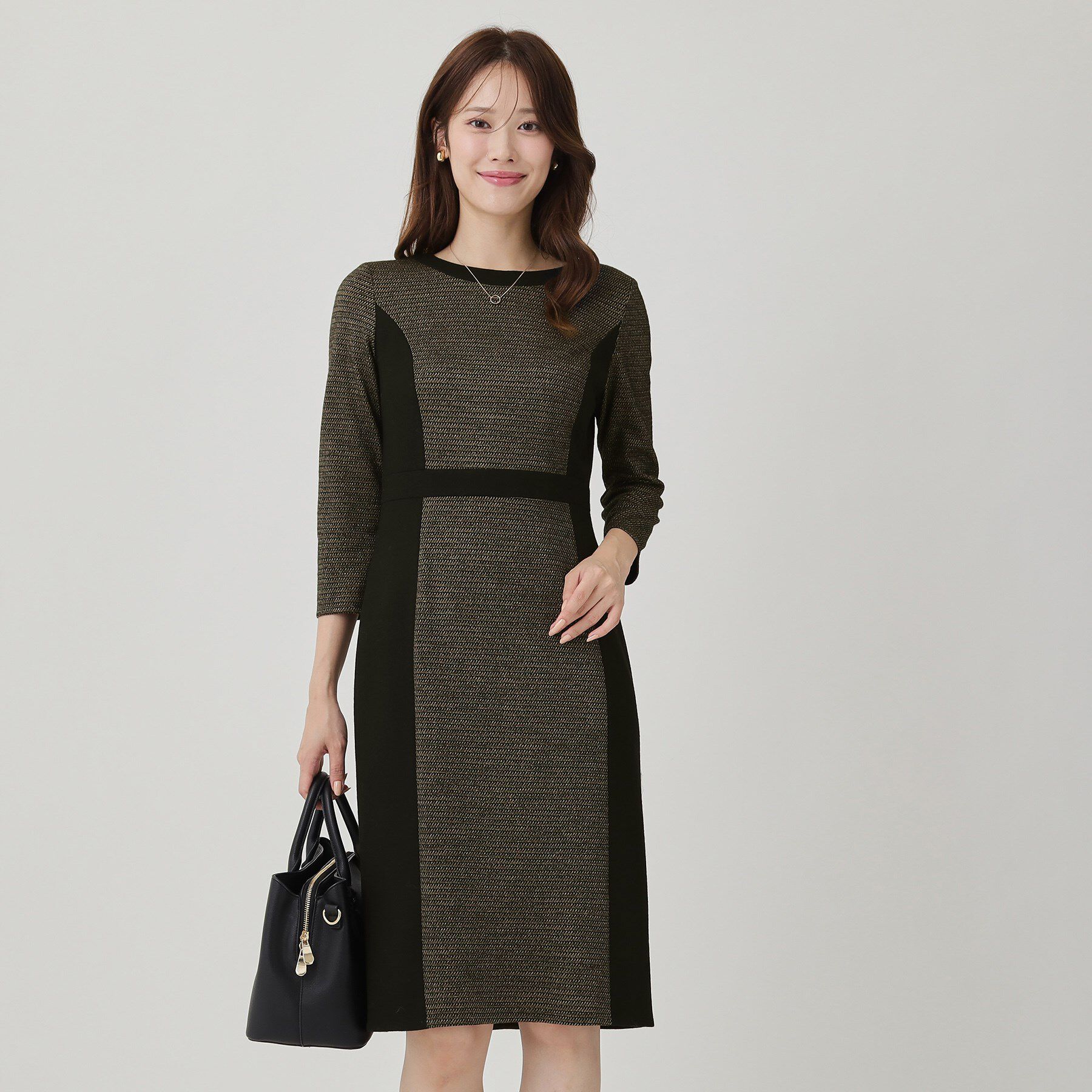 COUP DE CHANCE「【日本製／ラメ混】ジャージ素材タイトシルエットワンピース」|ワンピース|