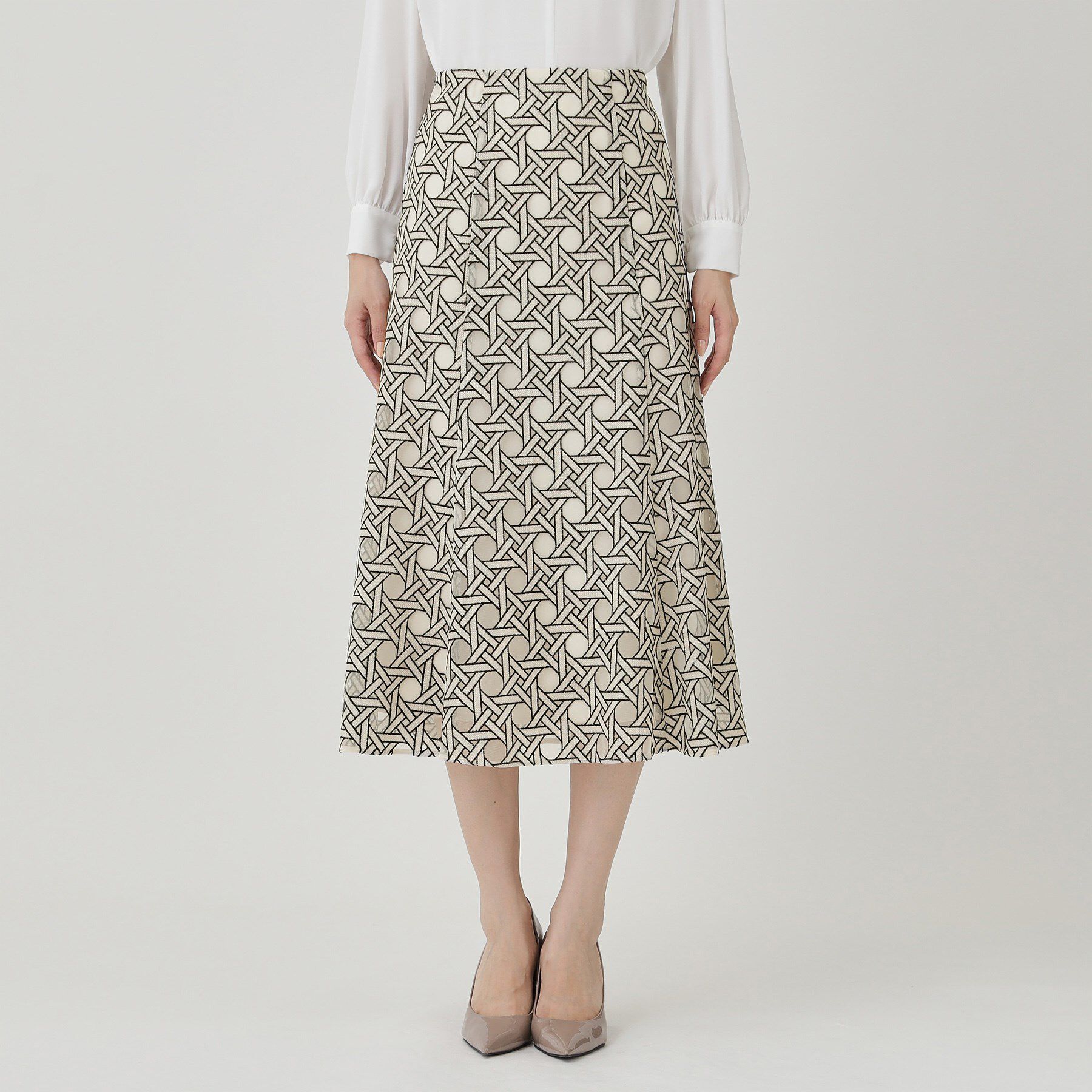 COUP DE CHANCE「【日本製】シアー刺繍のフレアースカート」|スカート|