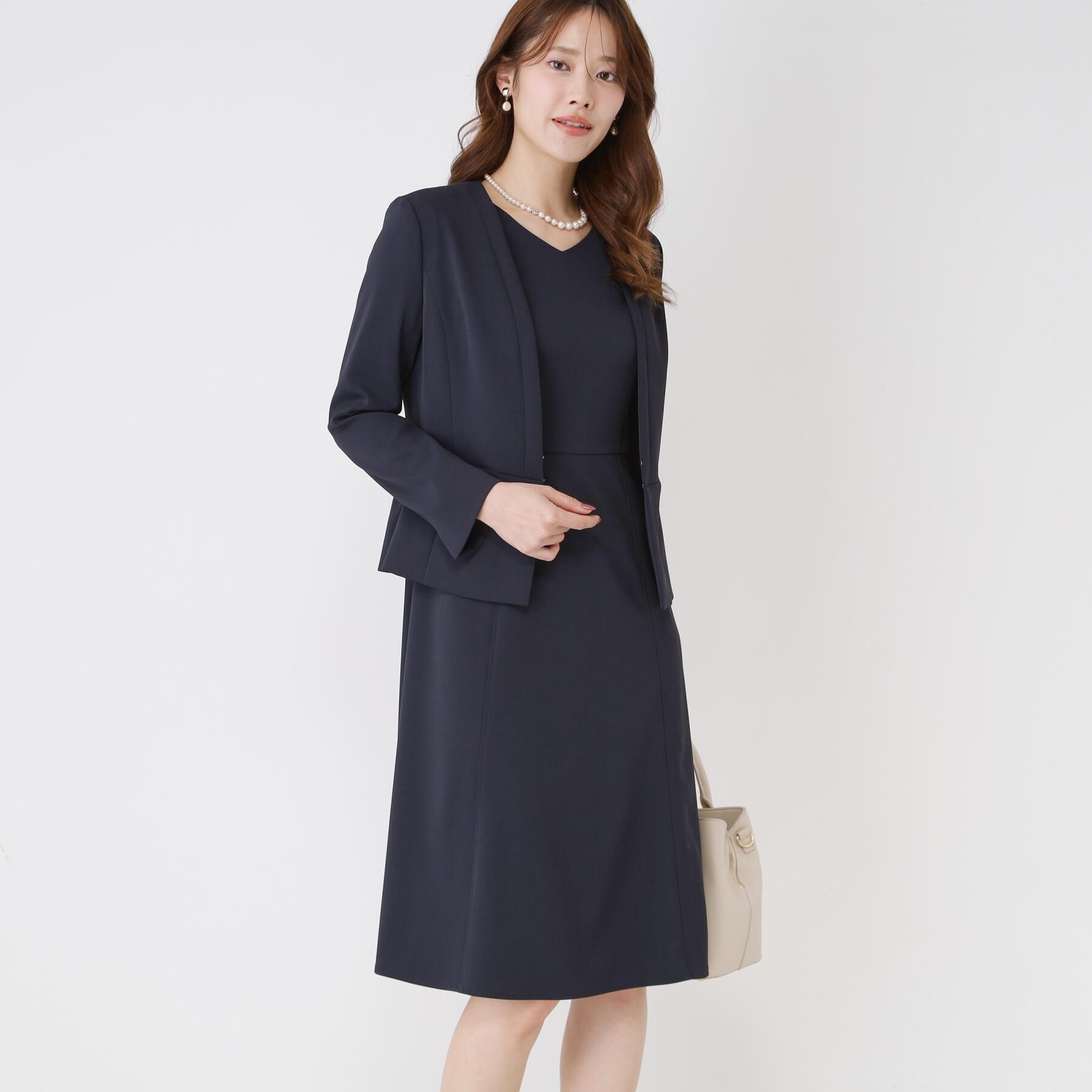 COUP DE CHANCE「【手洗い可／日本製／伸縮性／スーツ可】カラーレスジャケット」|ノーカラージャケット|