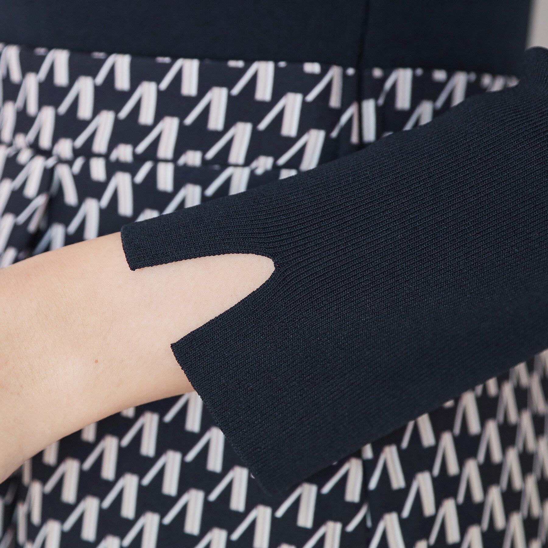 COUP DE CHANCE「【手洗い可】異素材ドッキングワンピース」|ワンピース|