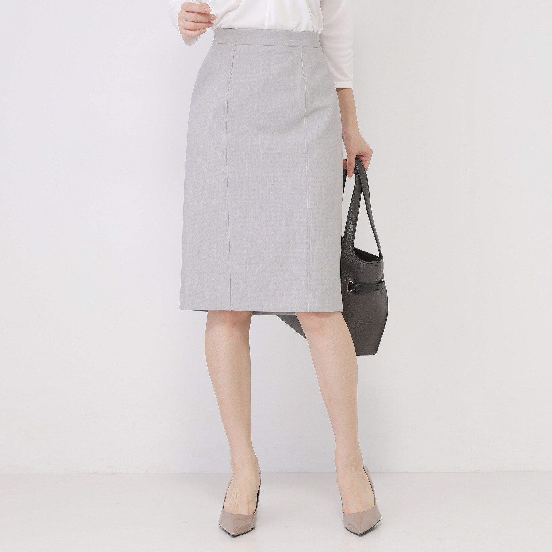 COUP DE CHANCE「【手洗い可／日本製／スーツ可】タイトシルエットスカート」|スカート|ライトグレー(011
