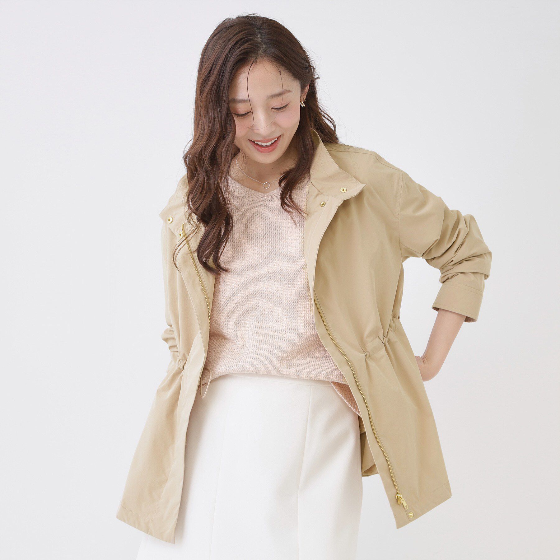 COUP DE CHANCE「【手洗い可／軽量/フードなし】スタンド衿ブルゾン」|ブルゾン・スタジャン|グレージュ(050)