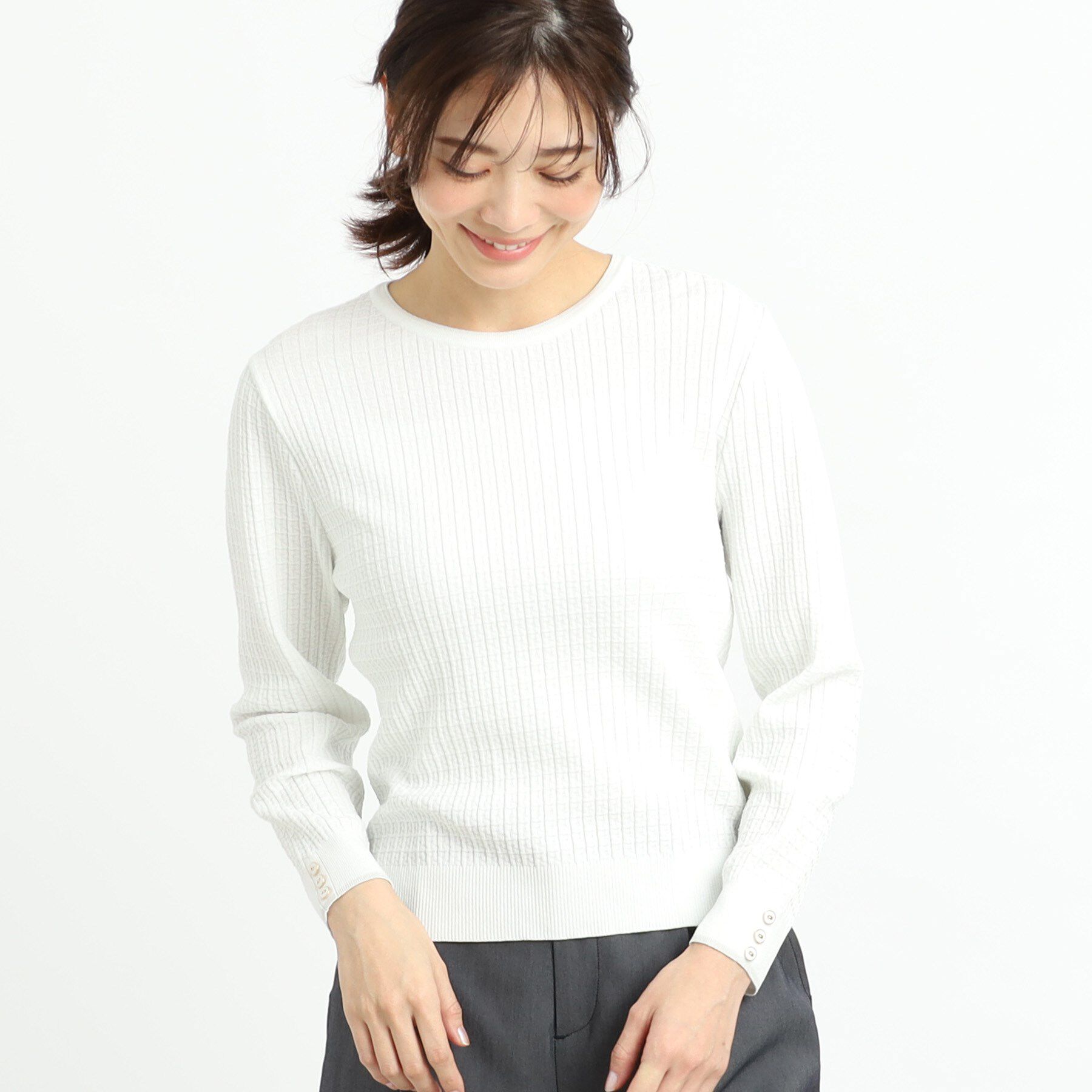 Reflect「スリーブデザインニット」|ニット・セーター|オフホワイト(003