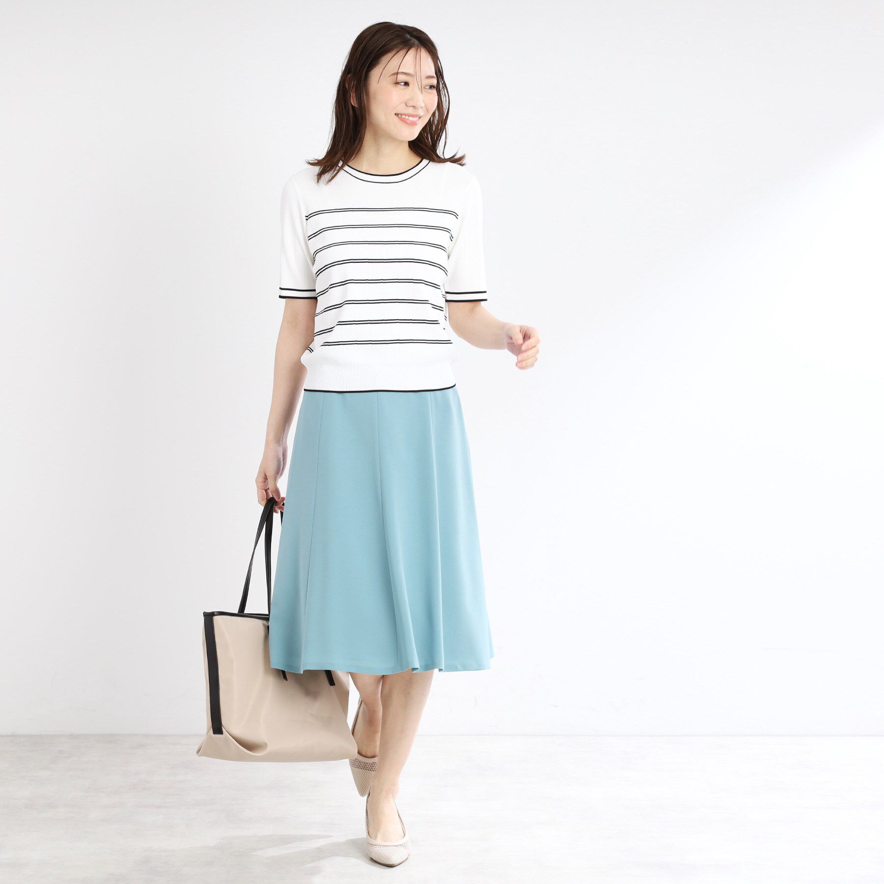 Reflect「【手洗い可／アンサンブル可】五分袖ニット」|ニット・セーター|