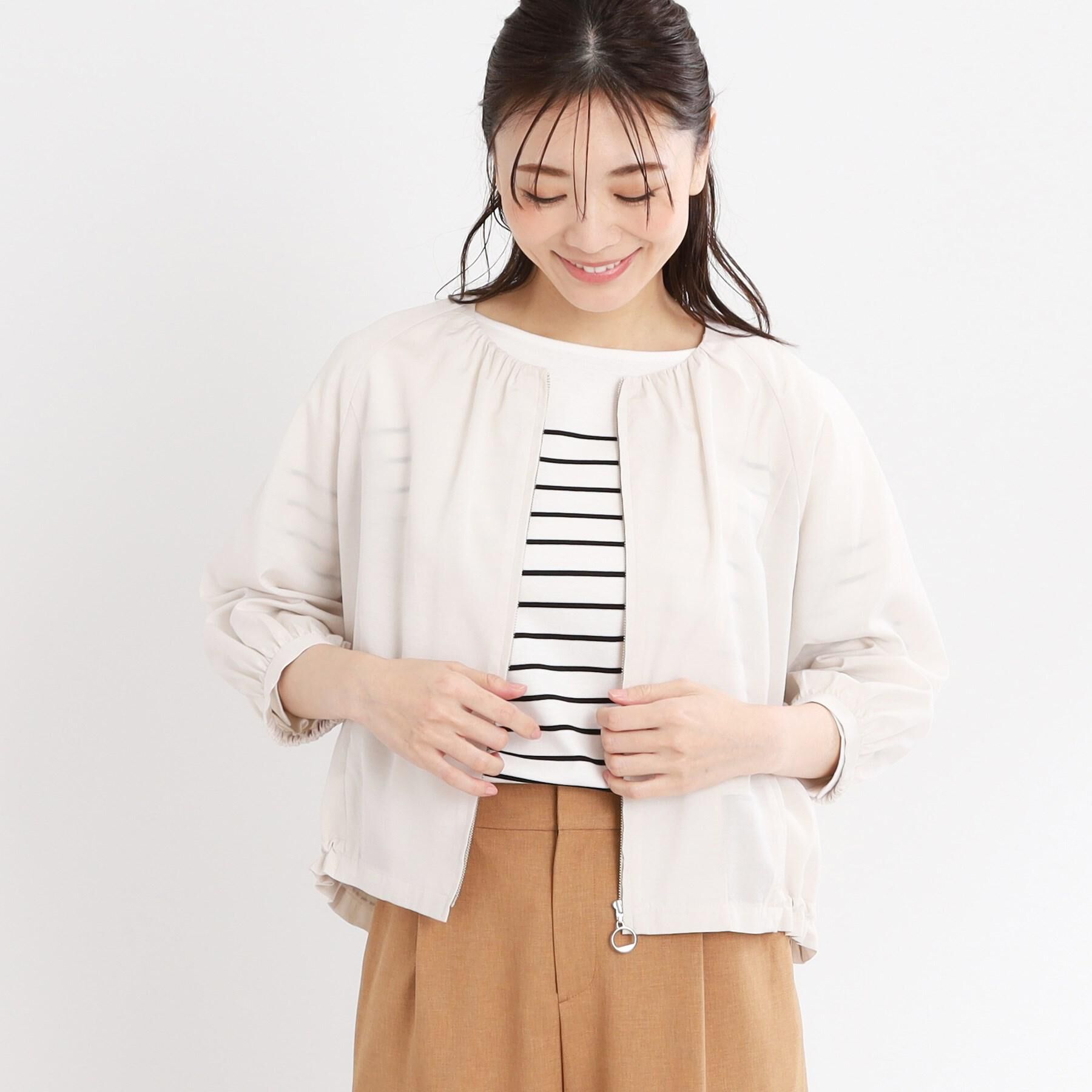 Reflect「【撥水／洗える／セットアップ可】エアリージップアップブルゾン」|ブルゾン・スタジャン|グレージュ(050)