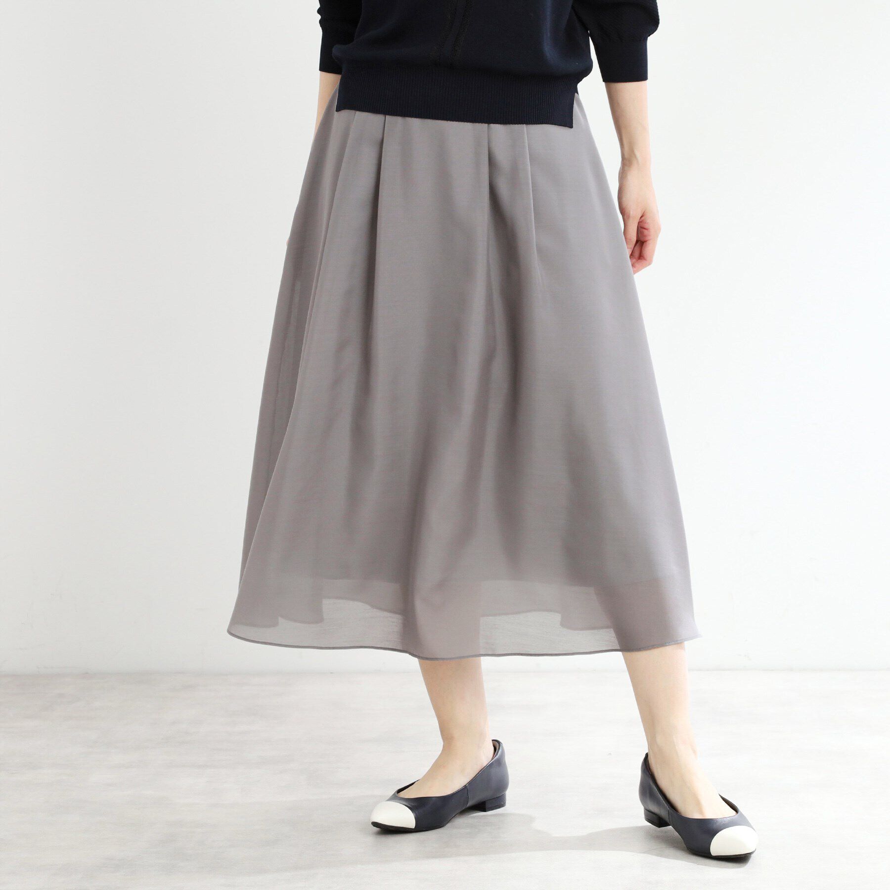 Reflect「【夏SALE／マシンウォッシュ可／春から夏まで着られる】シアーフレアスカート」|スカート|