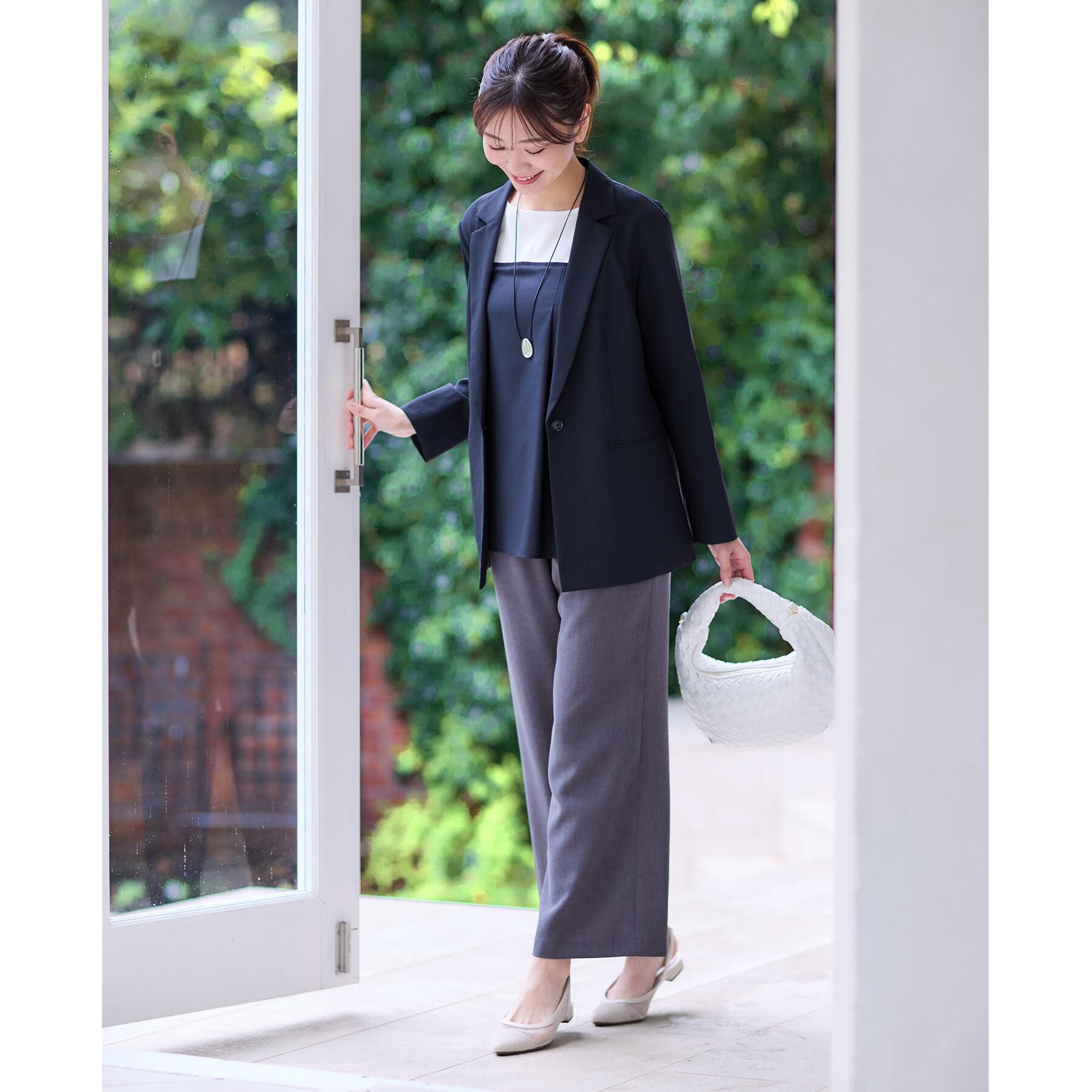 Reflect「【マシンウォッシュ可能】レイヤード風ジャージブラウス」|Tシャツ・カットソー|