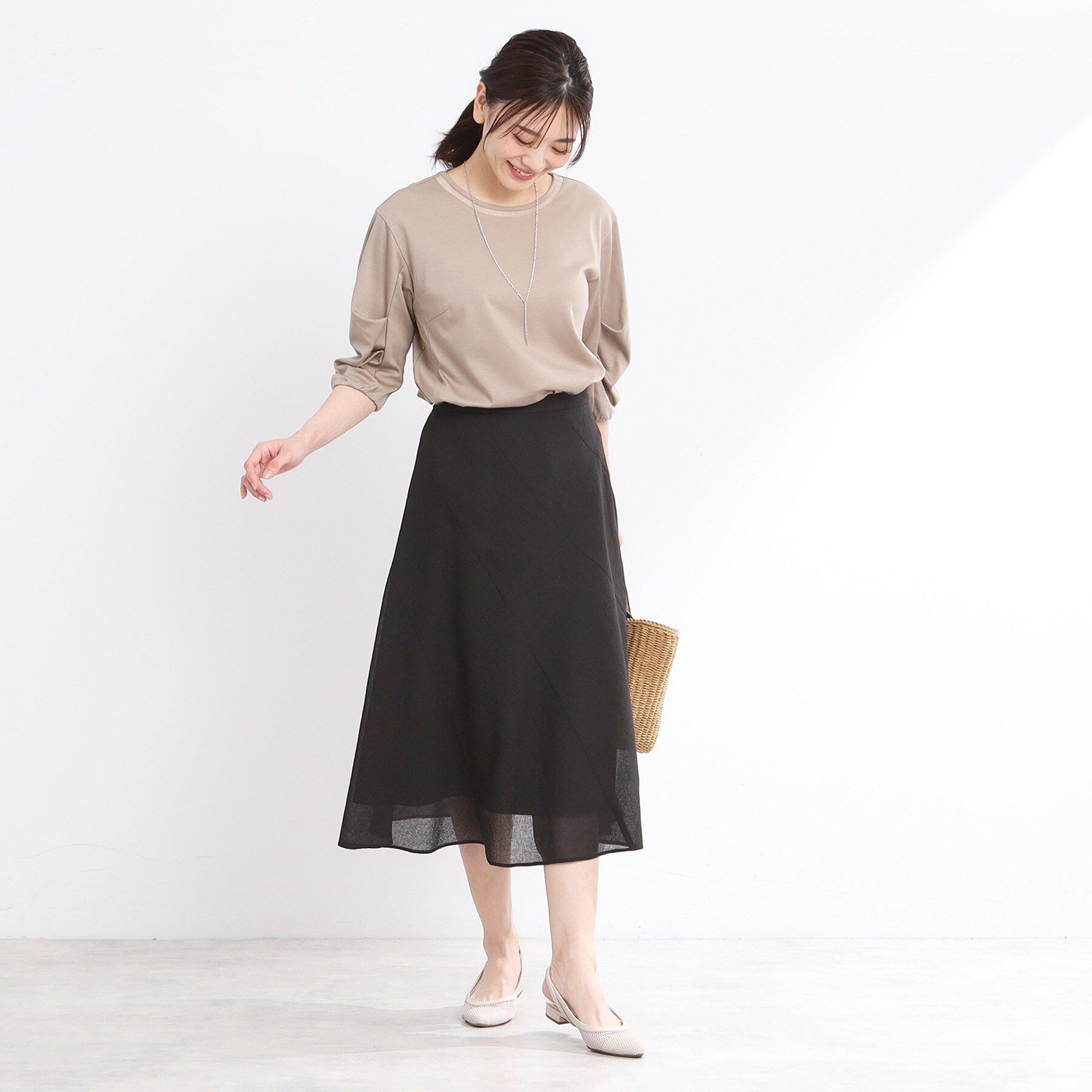 Reflect「【腰周りカバー】すっきり見えAラインカットソー」|Tシャツ・カットソー|