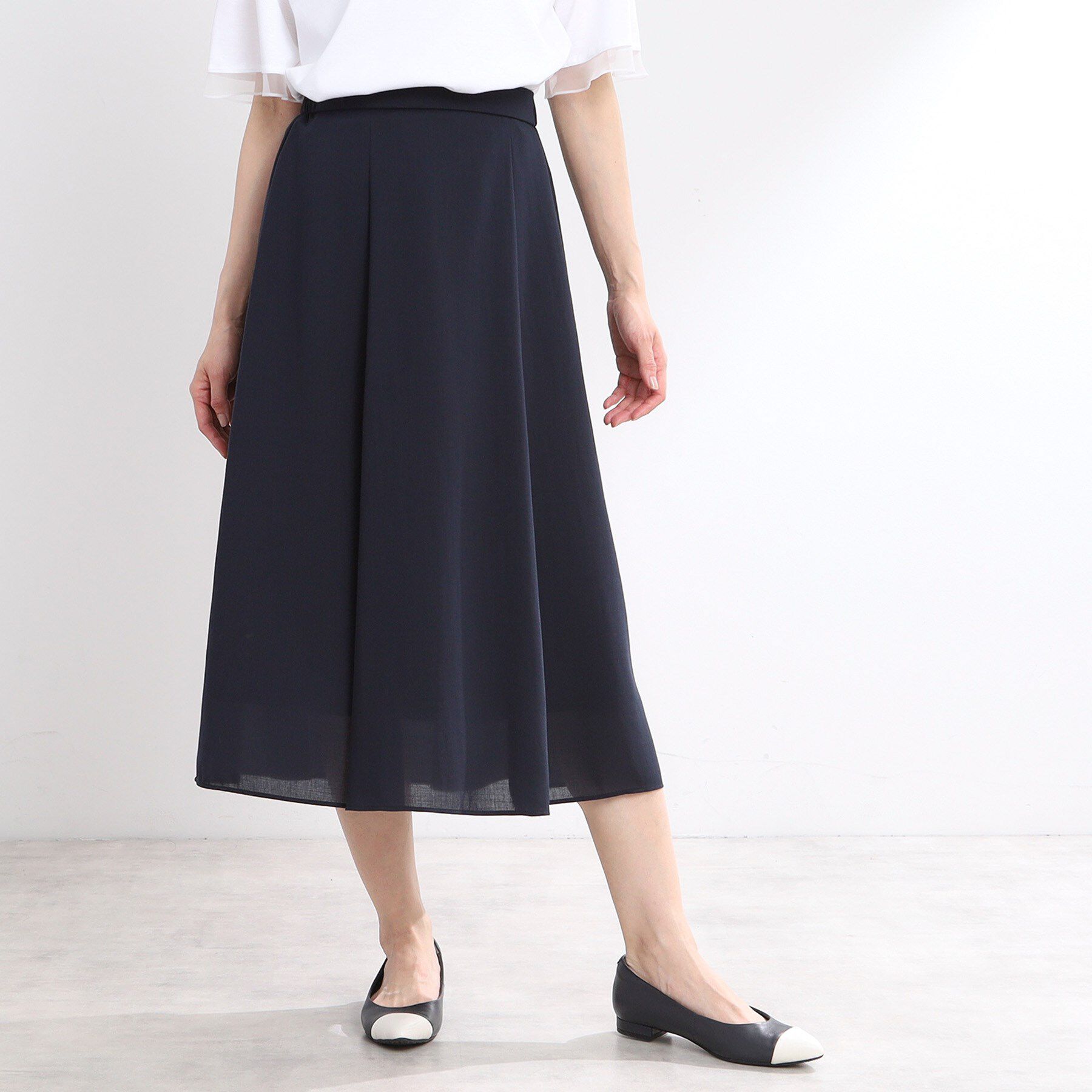 Reflect「【マシンウォッシュ可／ウエスト総ゴム／セットアップ可】エアリーロングスカート」|スカート|