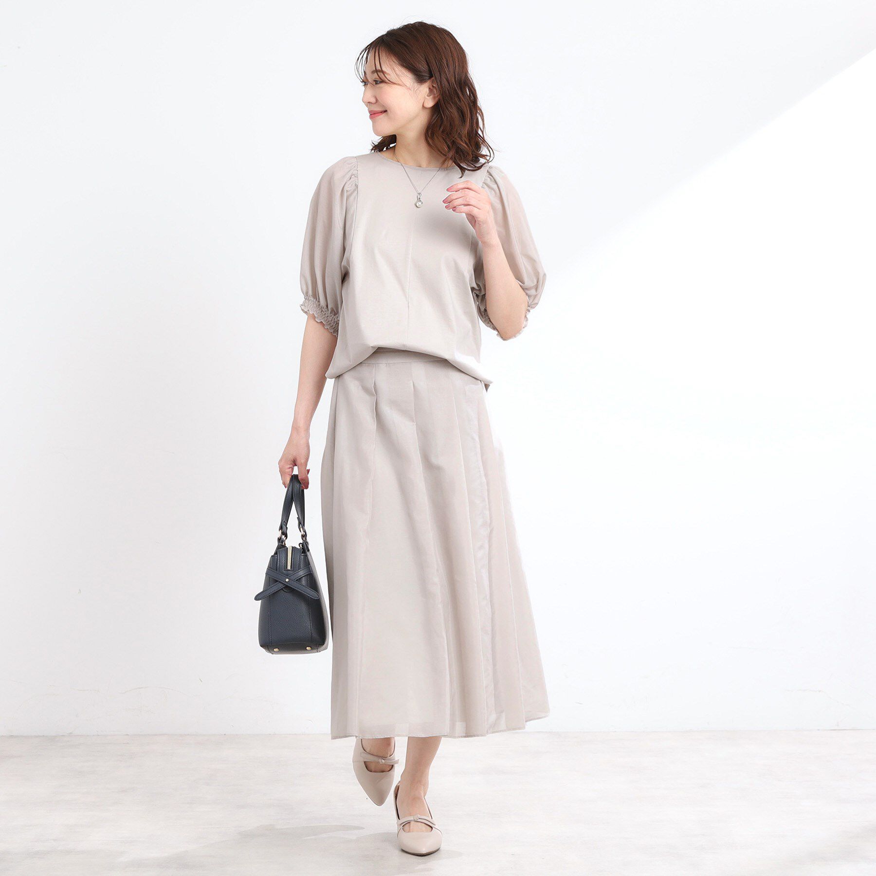 Reflect「【マシンウォッシュ可／セットアップ可】シアーボックスタックプリーツスカート」|スカート|