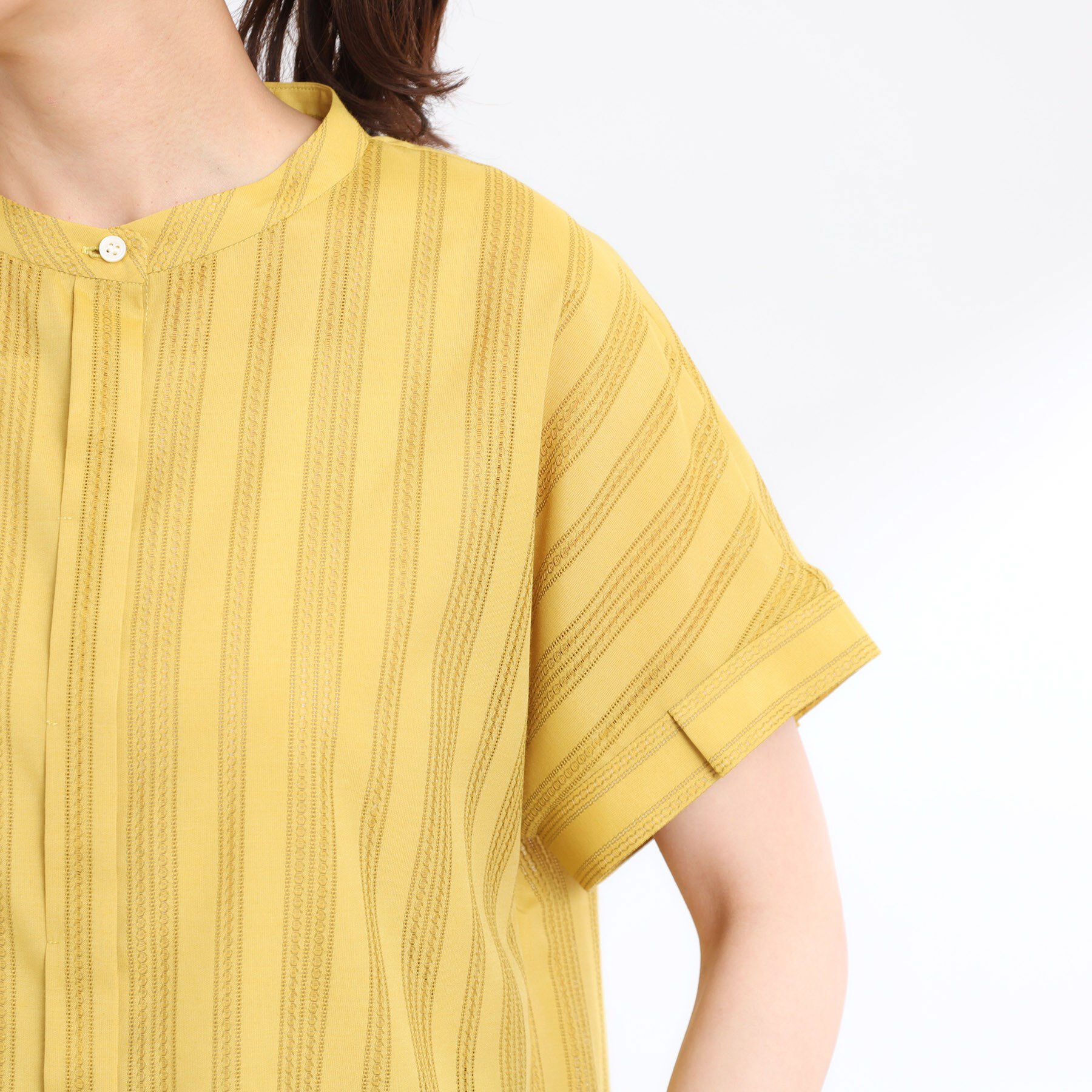 Reflect「【洗える】ドビーストライプブラウス」|シャツ・ブラウス|