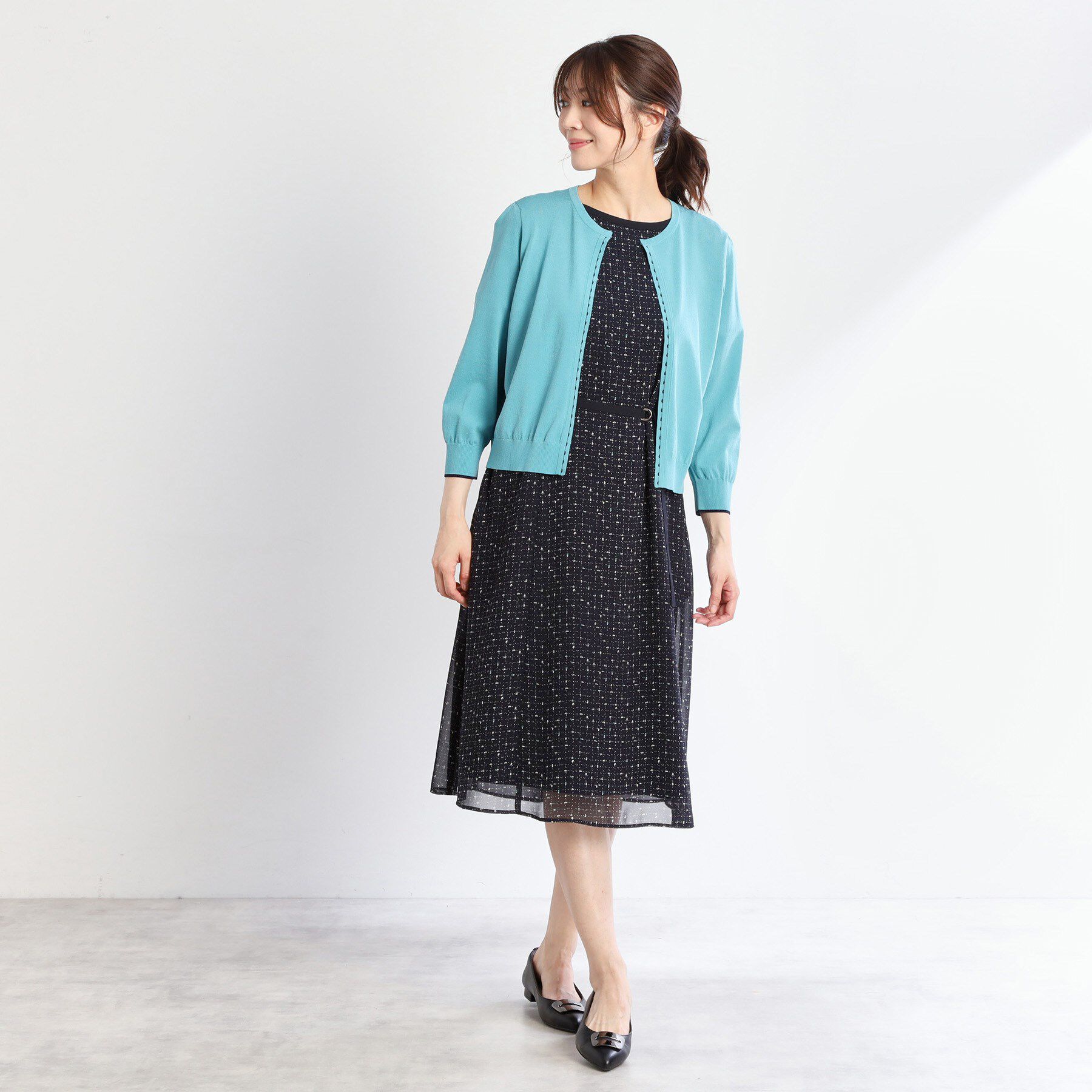 Reflect「【手洗い可】7分袖ドライタッチカーディガン」|カーディガン|