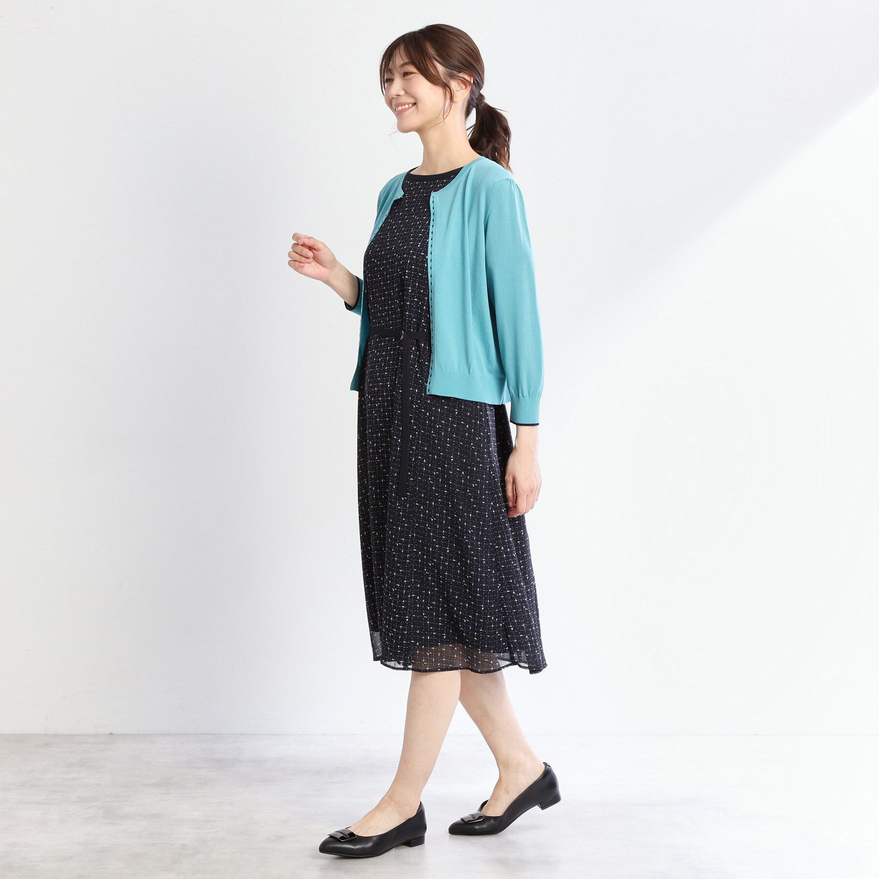 Reflect「【手洗い可】7分袖ドライタッチカーディガン」|カーディガン|