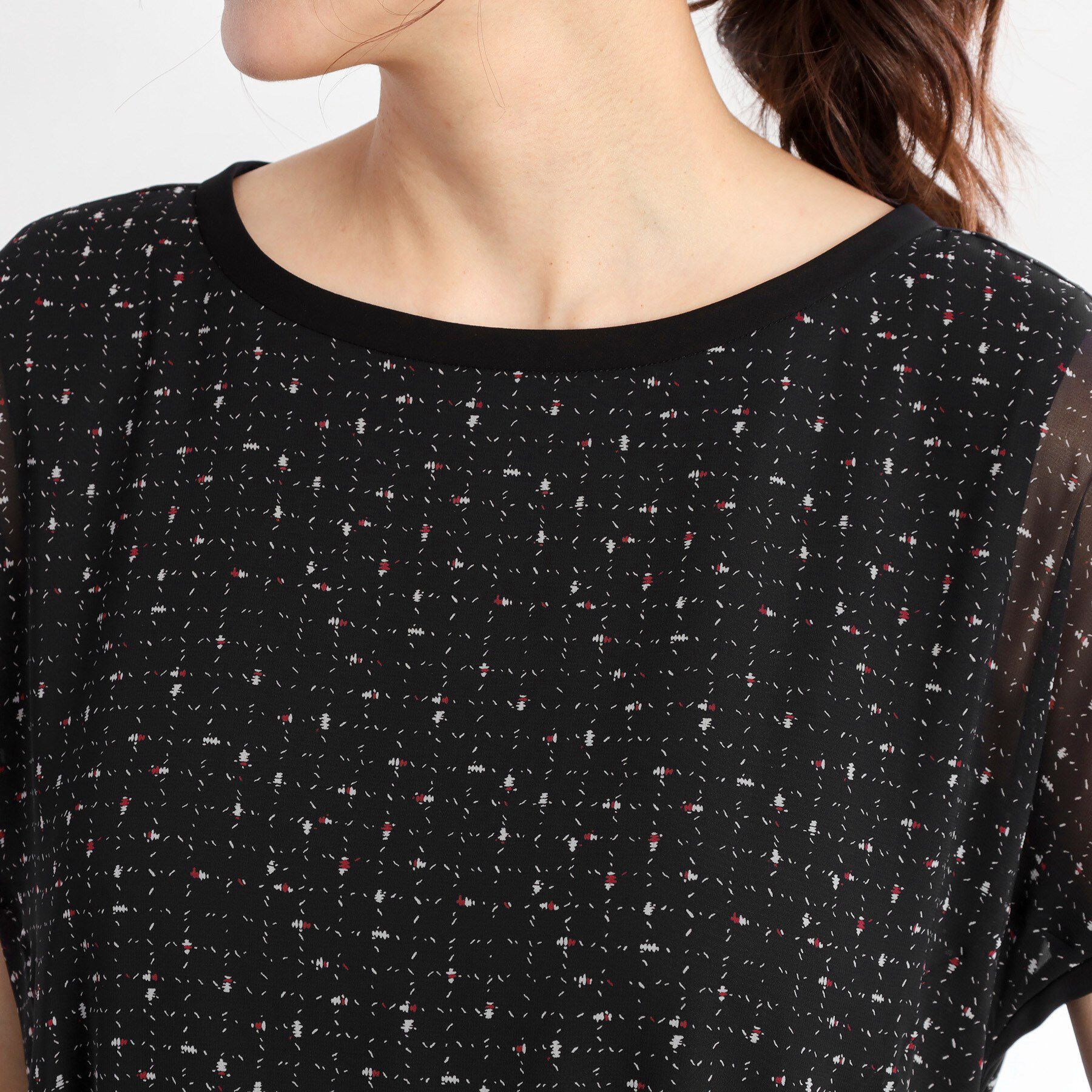 Reflect「【WEB先行カラーあり／マシンウォッシュ可／ナローベルト付き】オフボディツイードチェックワンピース」|ワンピース|