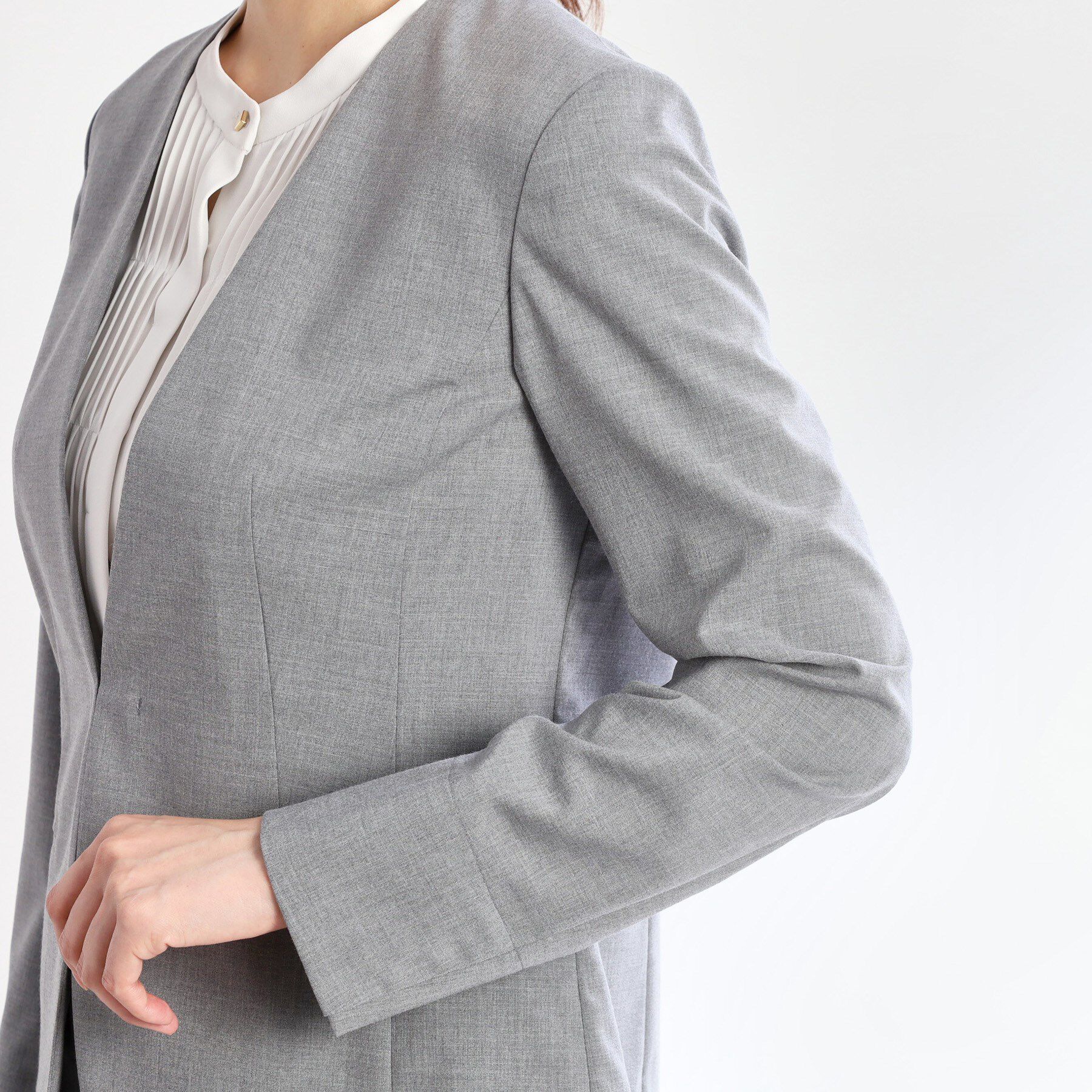 Reflect「【洗える／セットアップ可】ノーカラージャケット」|ノーカラージャケット|