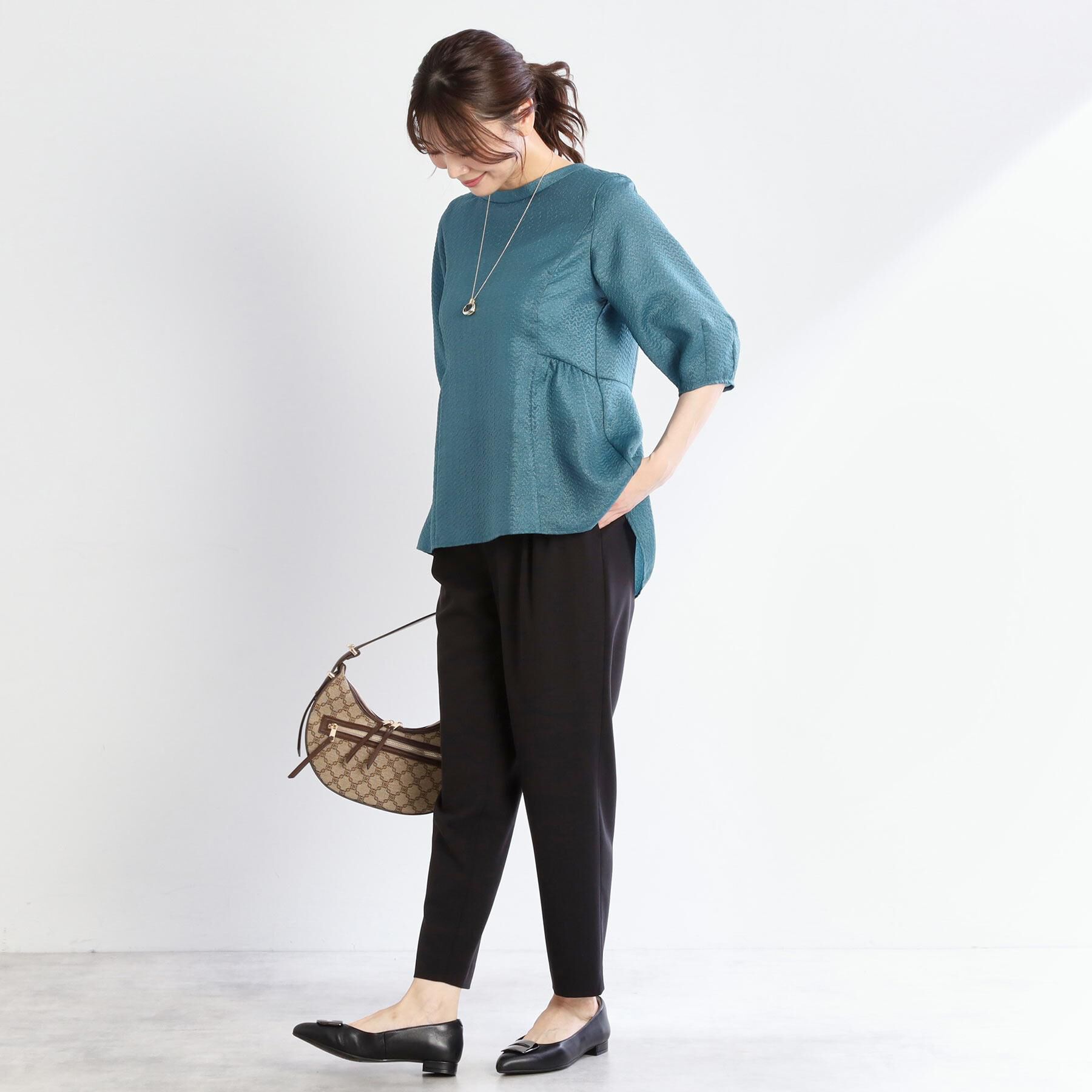 Reflect「【すっきり見え！長め丈】ペプラムデザインシアーブラウス」|シャツ・ブラウス|