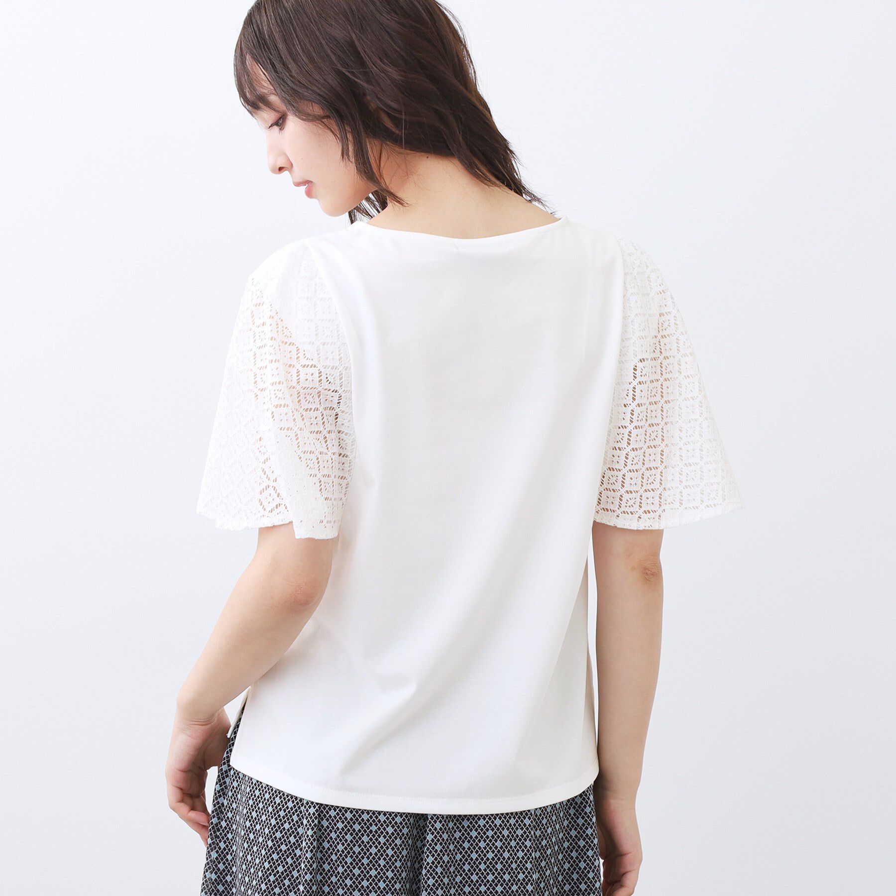 Reflect「幾何レーススリーブプルオーバージャージ」|Tシャツ・カットソー|