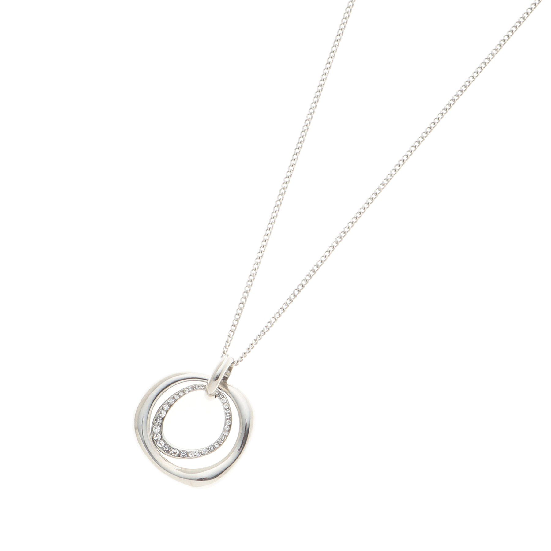 Reflect「ラインストーン＋リングデザインネックレス」|ネックレス|シルバー(006)