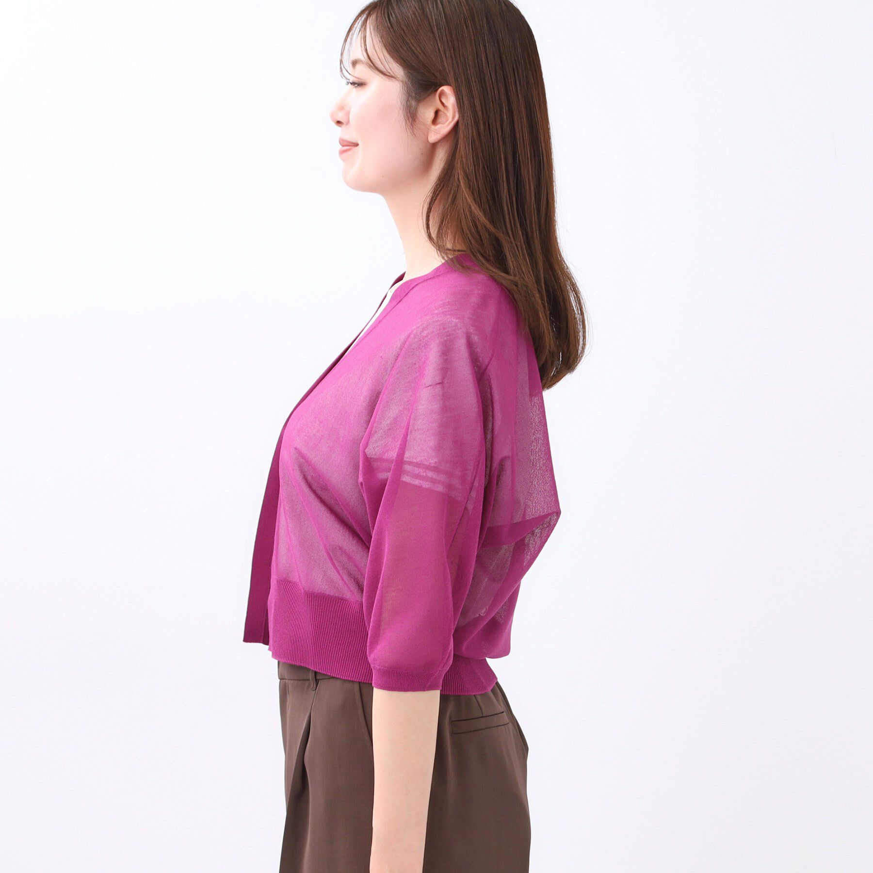 Reflect「【手洗い可】ボレロ風シアーカーディガン」|カーディガン|