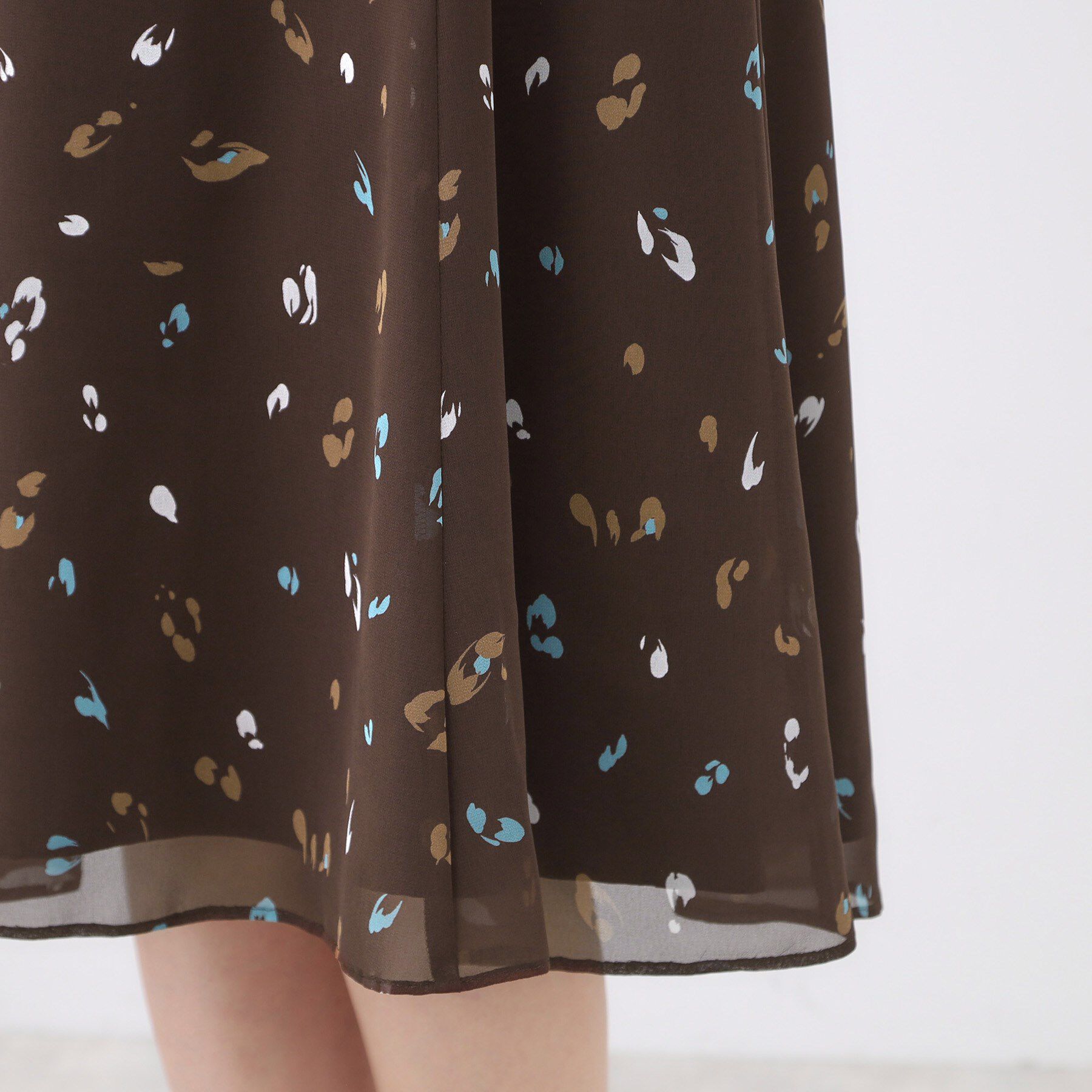 Reflect「【ウエストリボン付き】フレアプリントワンピース」|ワンピース|