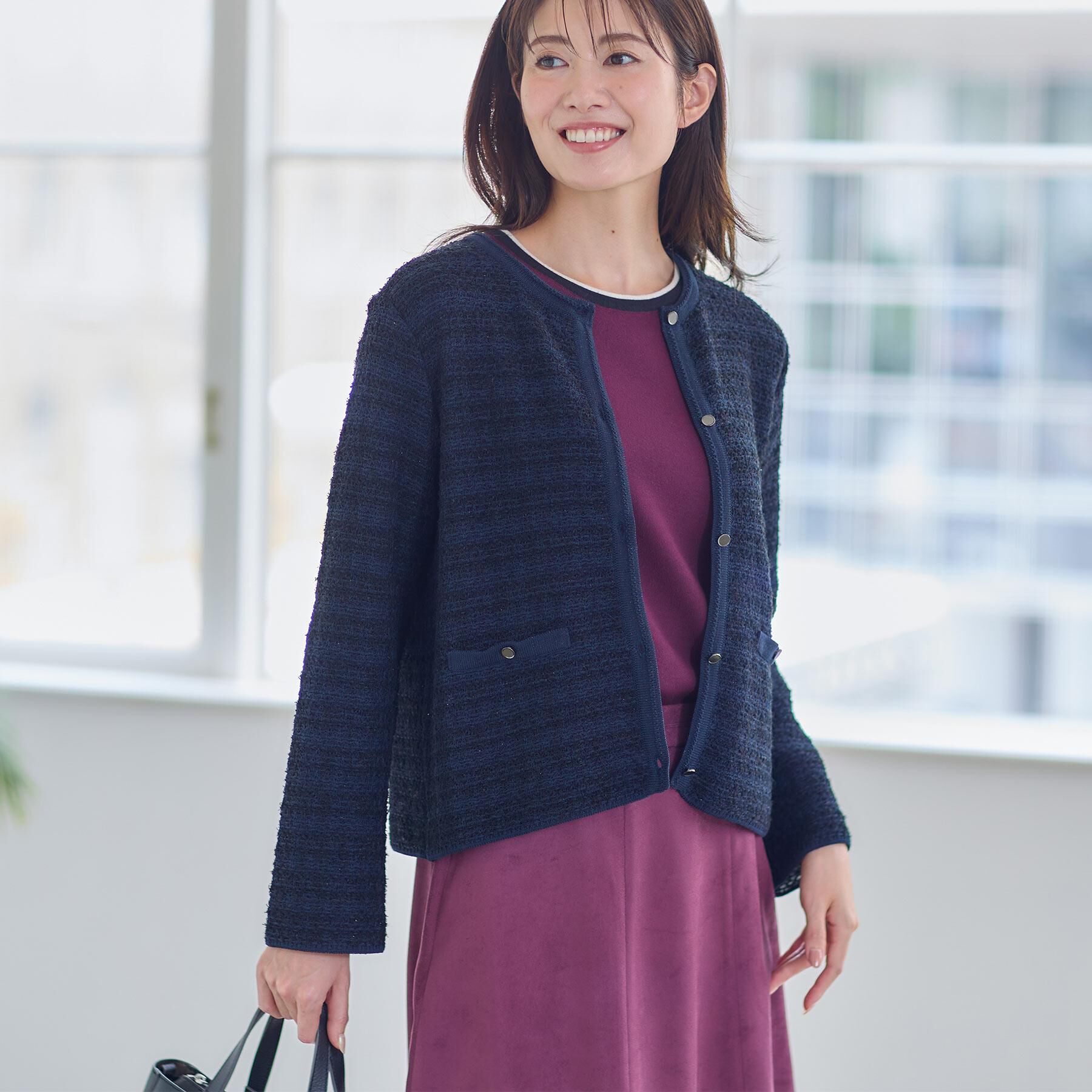 Reflect「【ライトアウター／ゆったりシルエット／気軽な羽織に◎】ドライタッチカーディガン」|カーディガン|