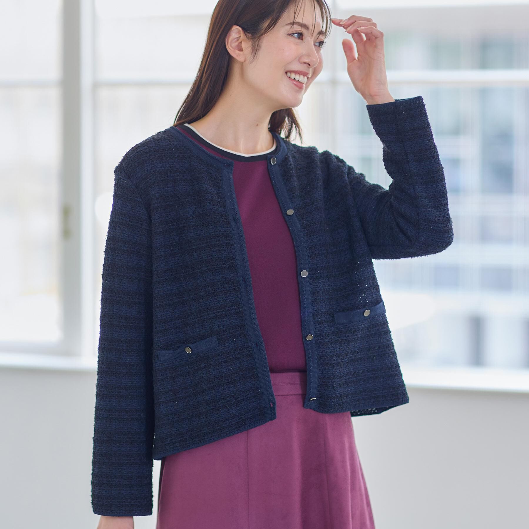 Reflect「【ライトアウター／ゆったりシルエット／気軽な羽織に◎】ドライタッチカーディガン」|カーディガン|