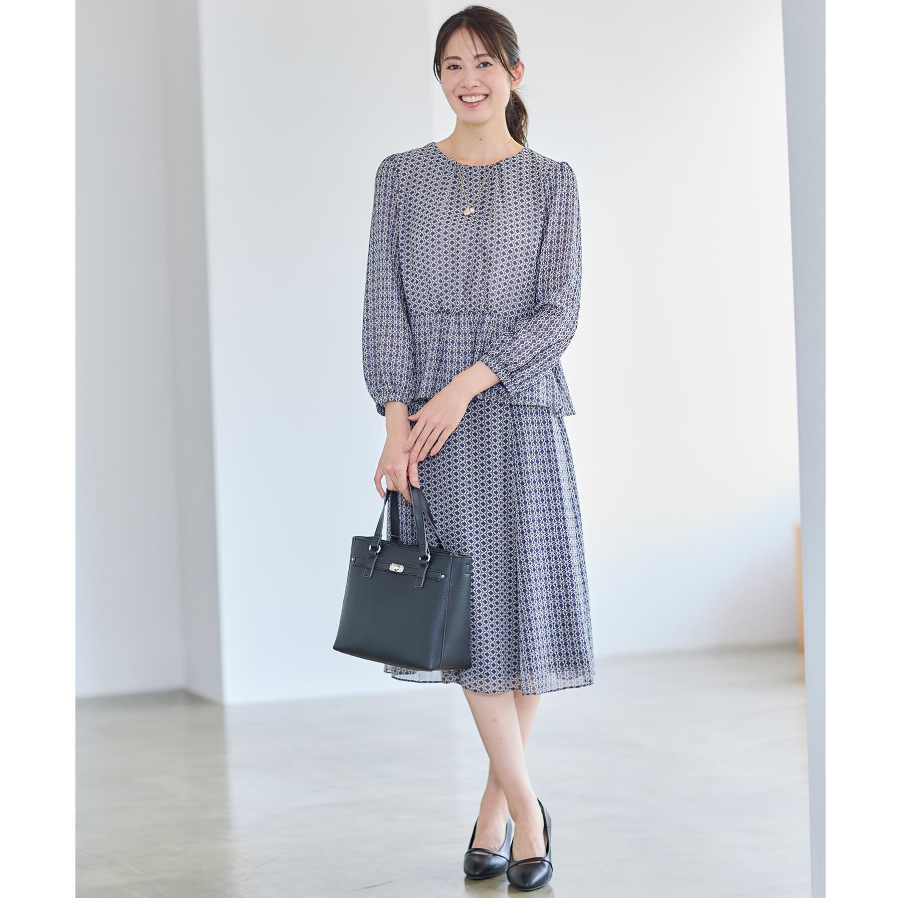 Reflect「【きちんと見え／セットアップ可／通勤におすすめ◎】フレアプリントスカート」|スカート|