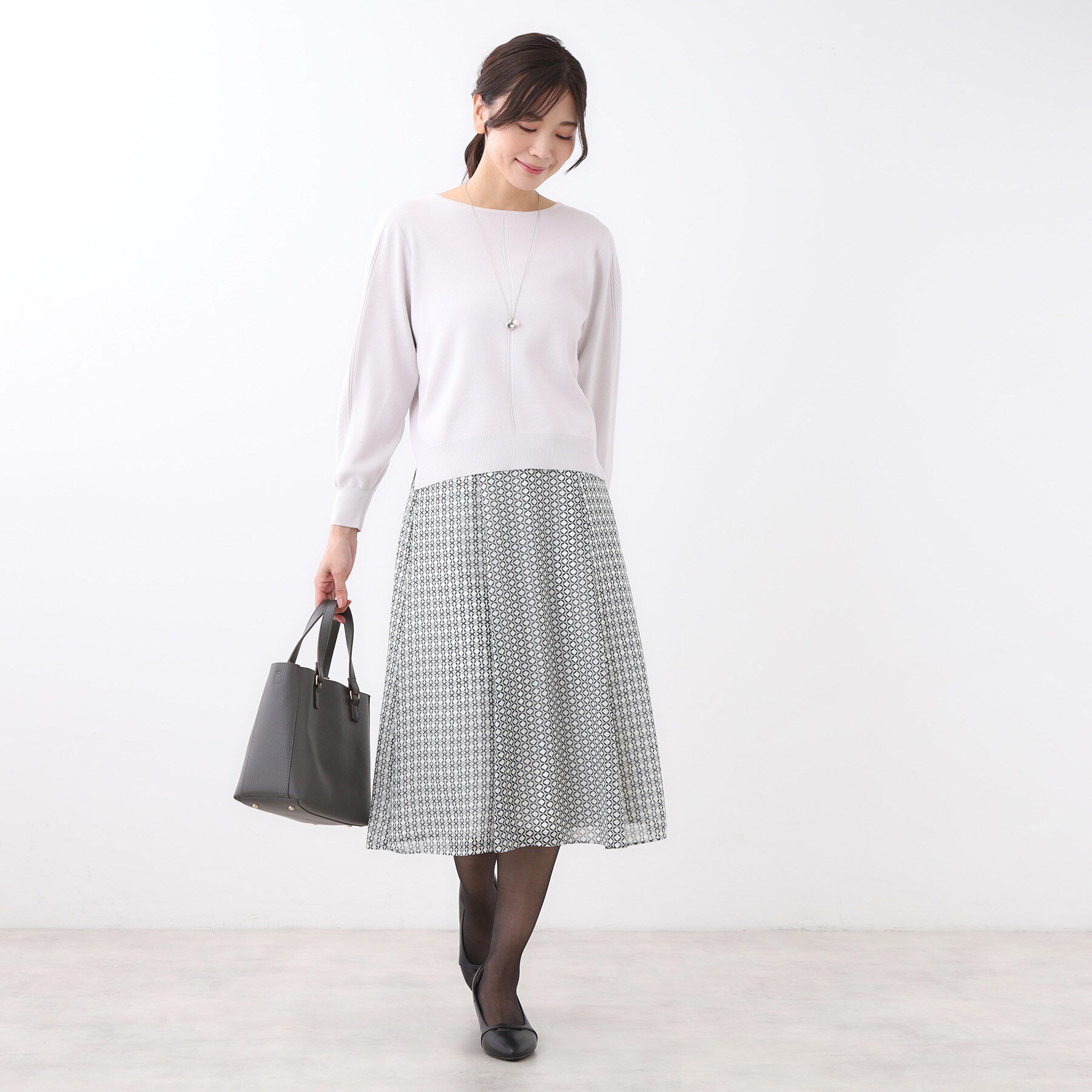 Reflect「【きちんと見え／セットアップ可／通勤におすすめ◎】フレアプリントスカート」|スカート|