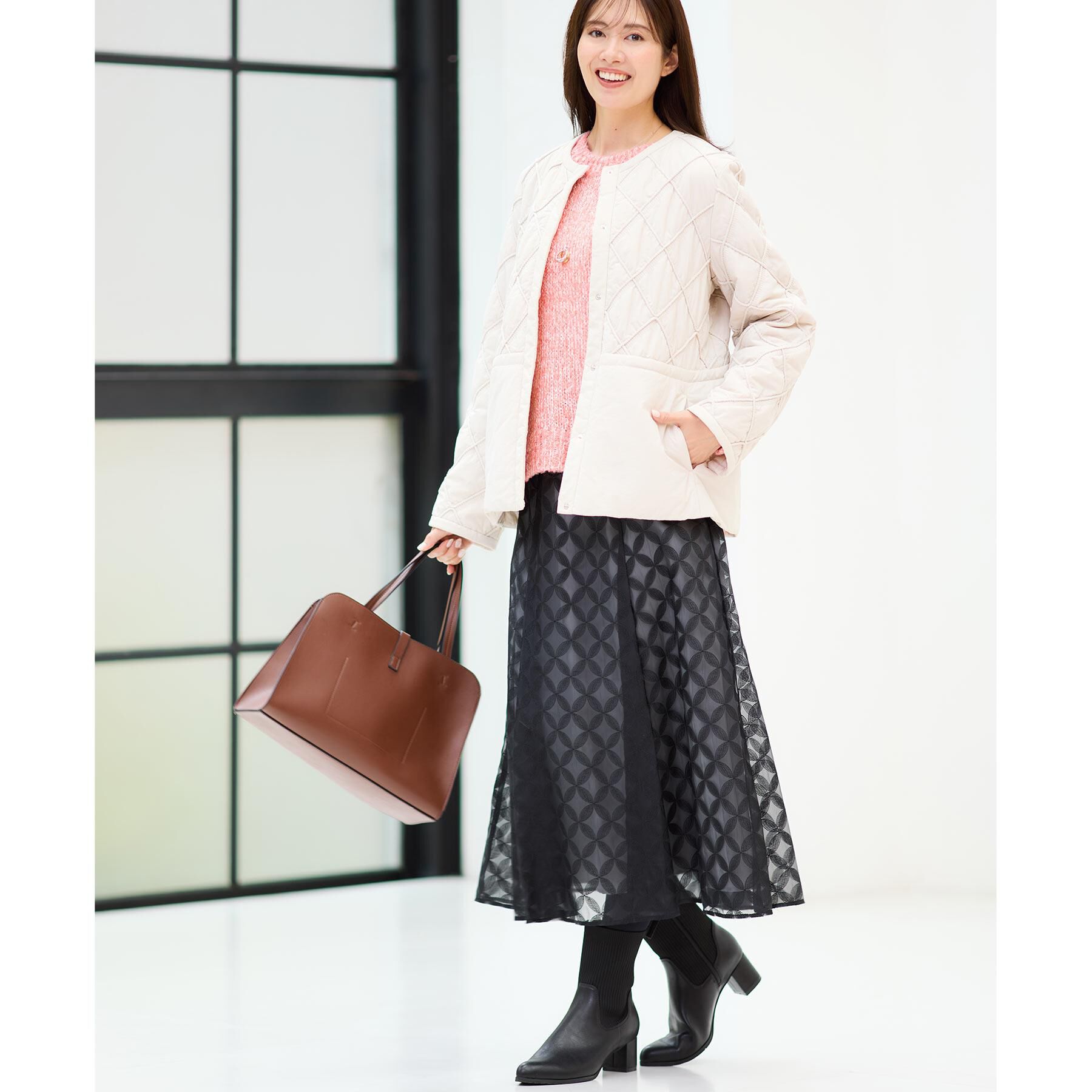 Reflect「【気軽な羽織に◎】中綿キルティングショートコート」|ダウン|