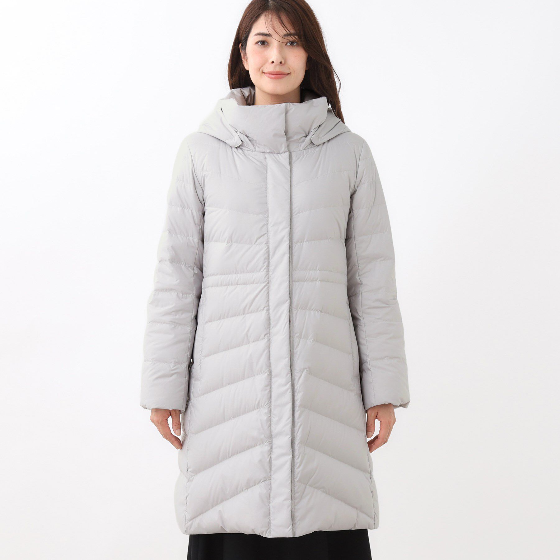 Reflect「【定番人気／ウエスト調整可】フーデッドロングダウンコート」|ダウン|