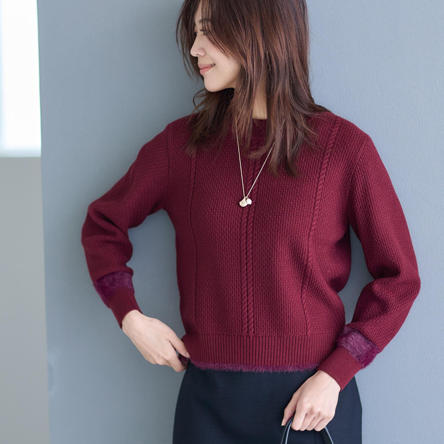 Reflect「【ほんのりラメ感◎】ケーブル柄ニット」|ニット・セーター|