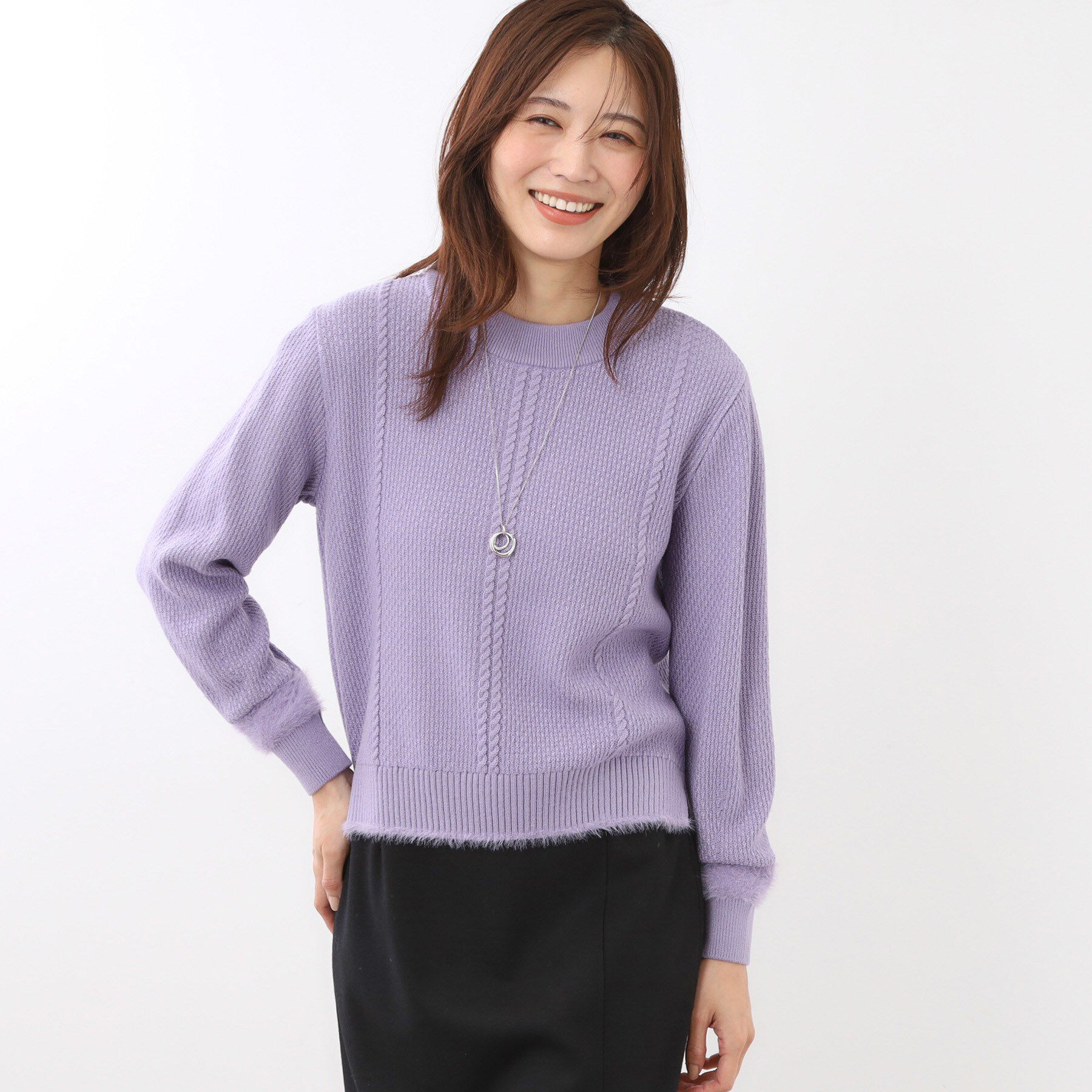 Reflect「【ほんのりラメ感◎】ケーブル柄ニット」|ニット・セーター|