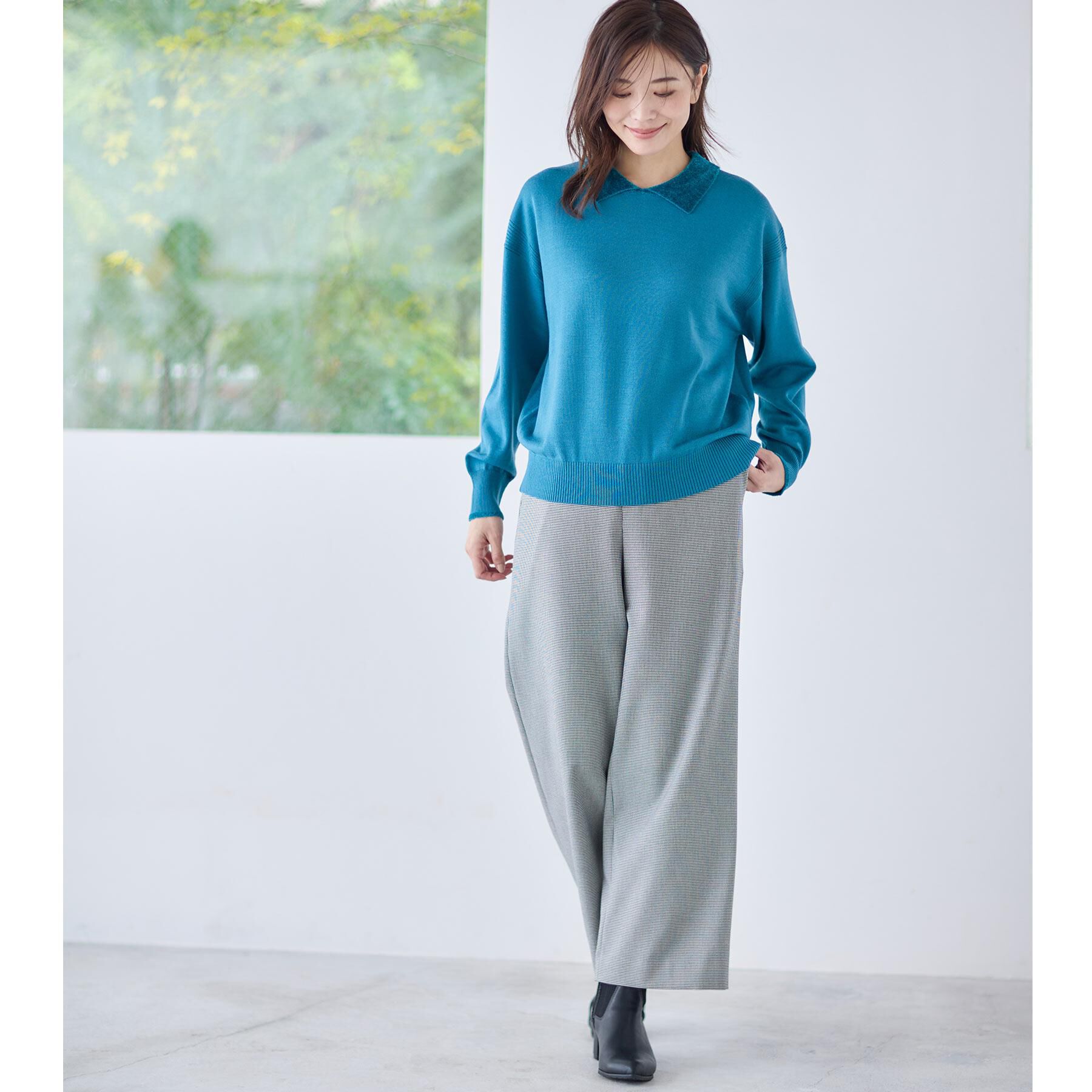 Reflect「【着映え◎】衿つきニットトップス」|ニット・セーター|