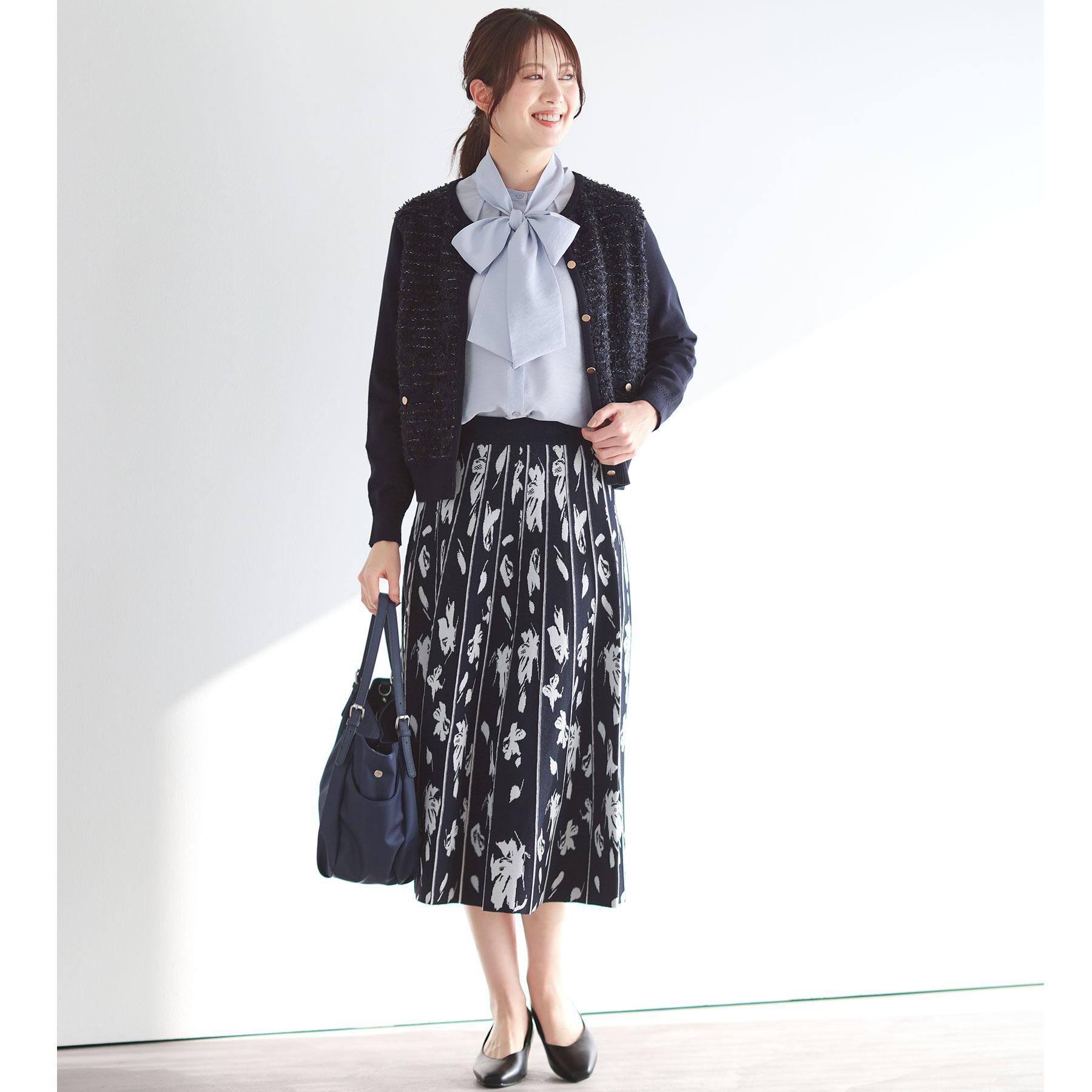 Reflect「【セットアップ可】ダブルジャカードニットフレアスカート」|スカート|