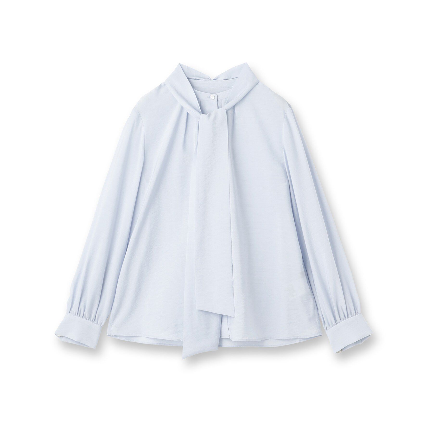 Reflect「【通勤／ボウタイ取り外し可】ボウタイ付きバンドカラーブラウス」|シャツ・ブラウス|