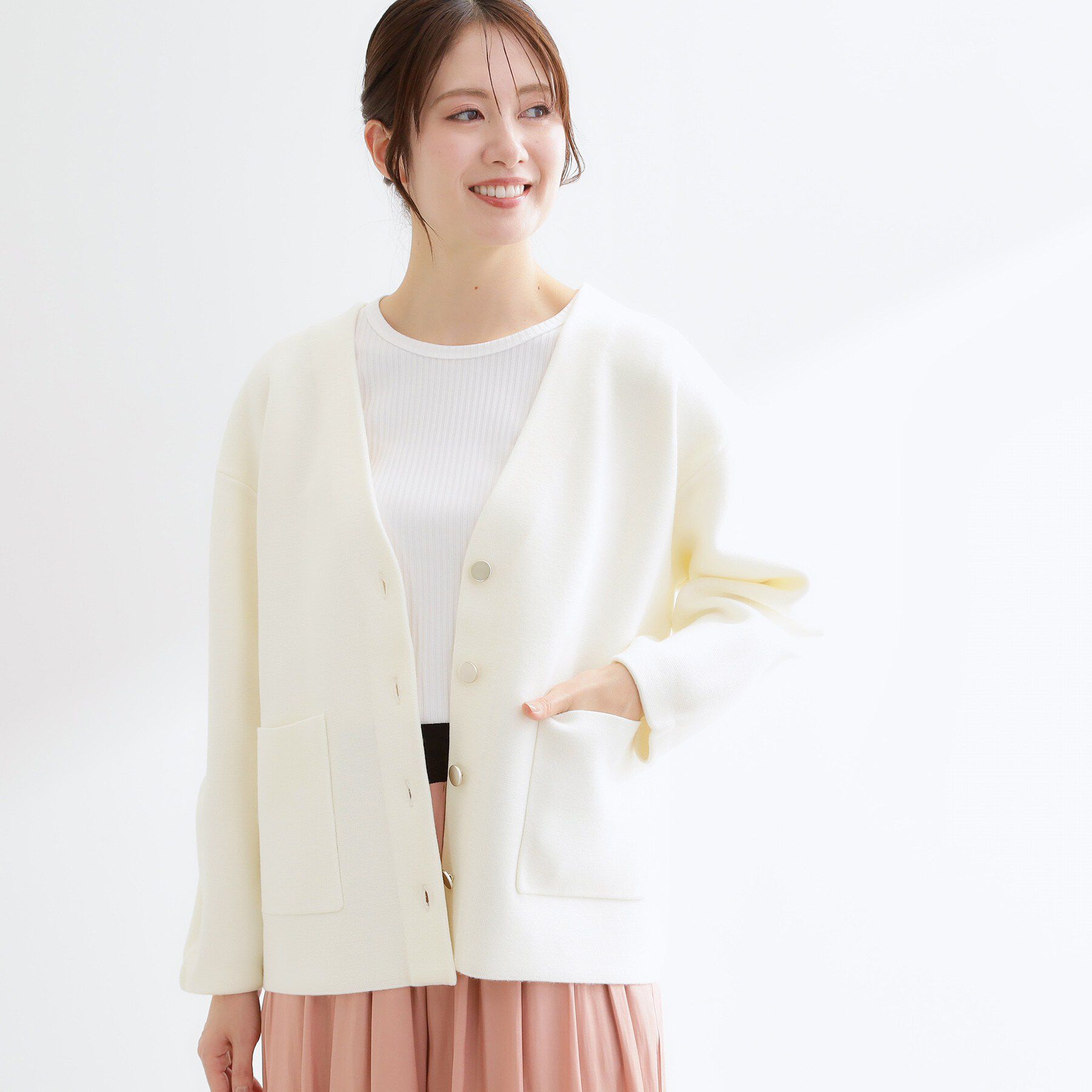 Reflect「【着回し力◎】ジャケット風ニットカーディガン」|カーディガン|