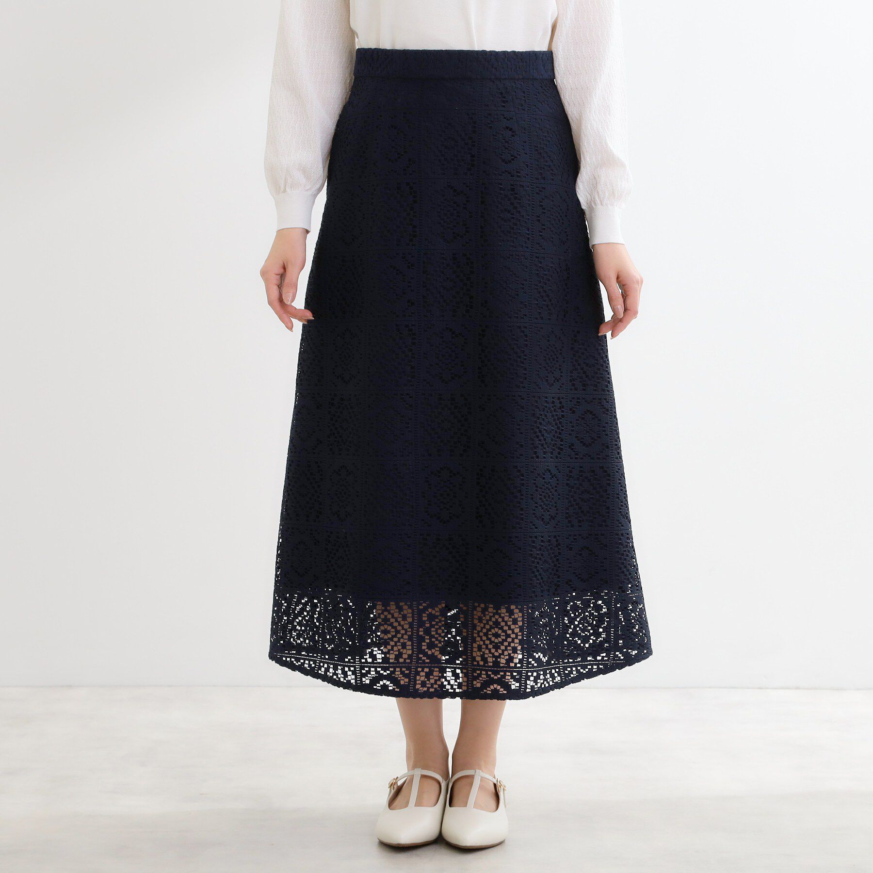 Reflect「【セットアップ可】レースミディアムスカート」|スカート|